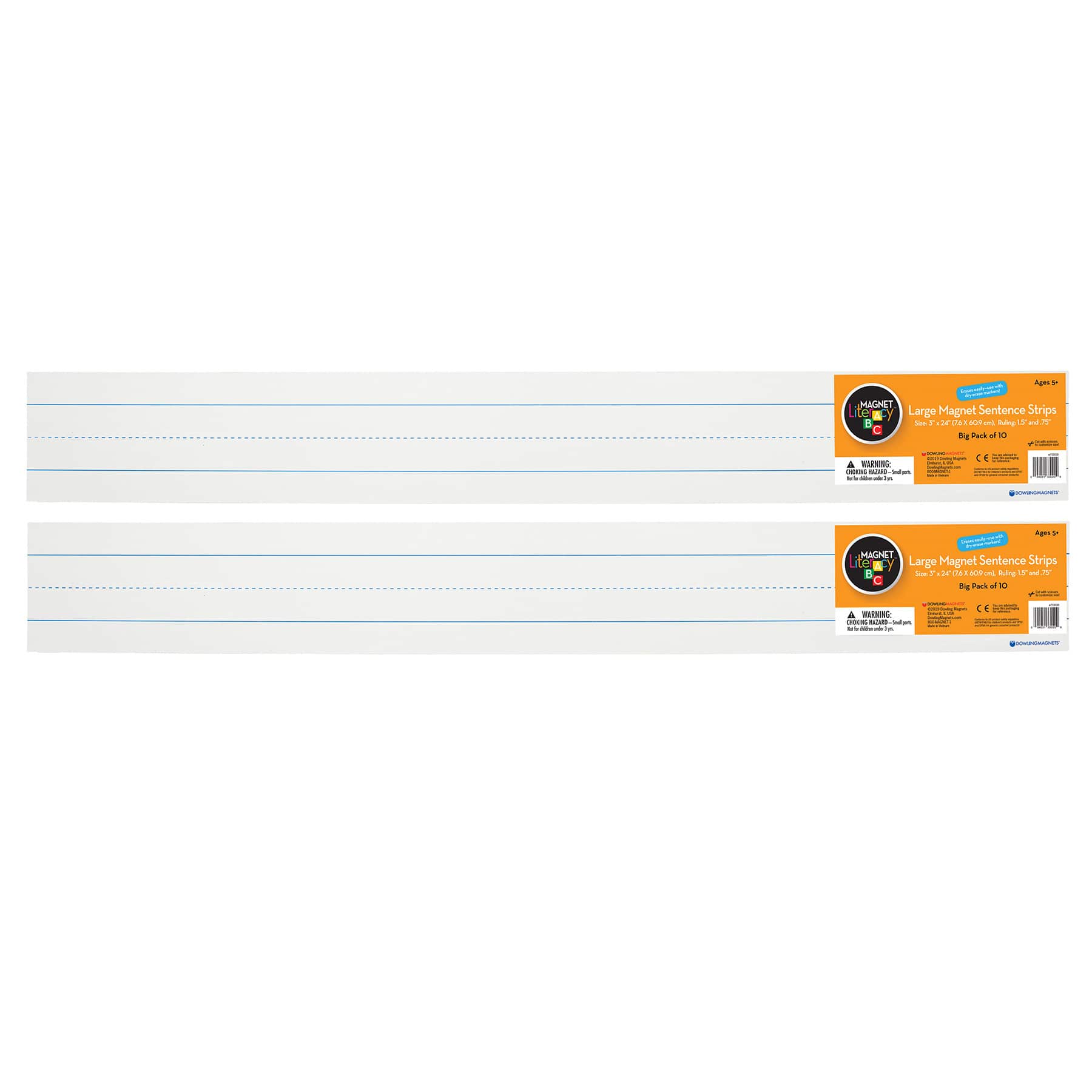 Dowling Magnets® 24" x 3" Large Magnetic Sentence Strips Packs, 2ct.