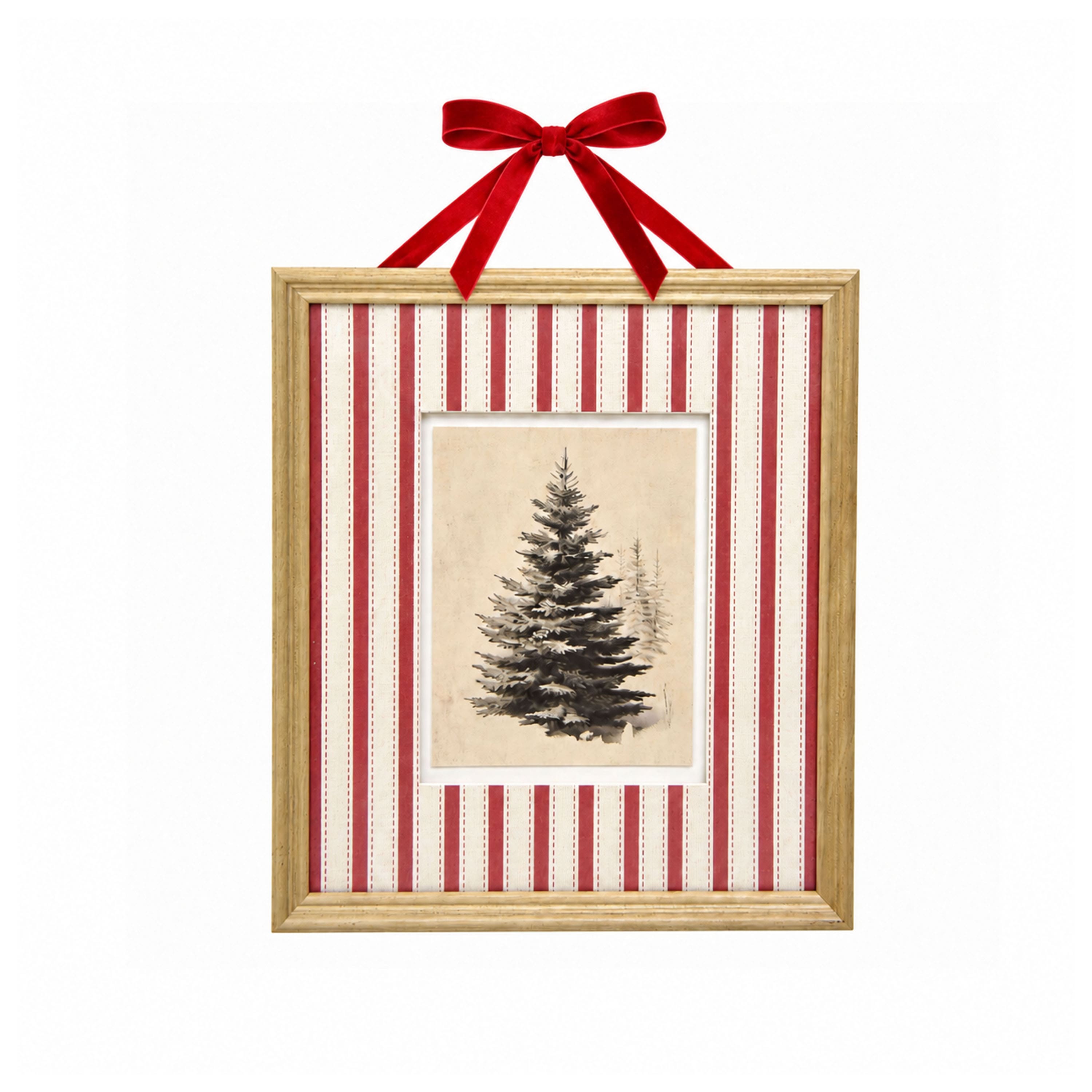 Michaels, 8" x 10" Tree with Striped Mat Wall Décor in Wood Frame by Ashland® – Category: Bough & Berry