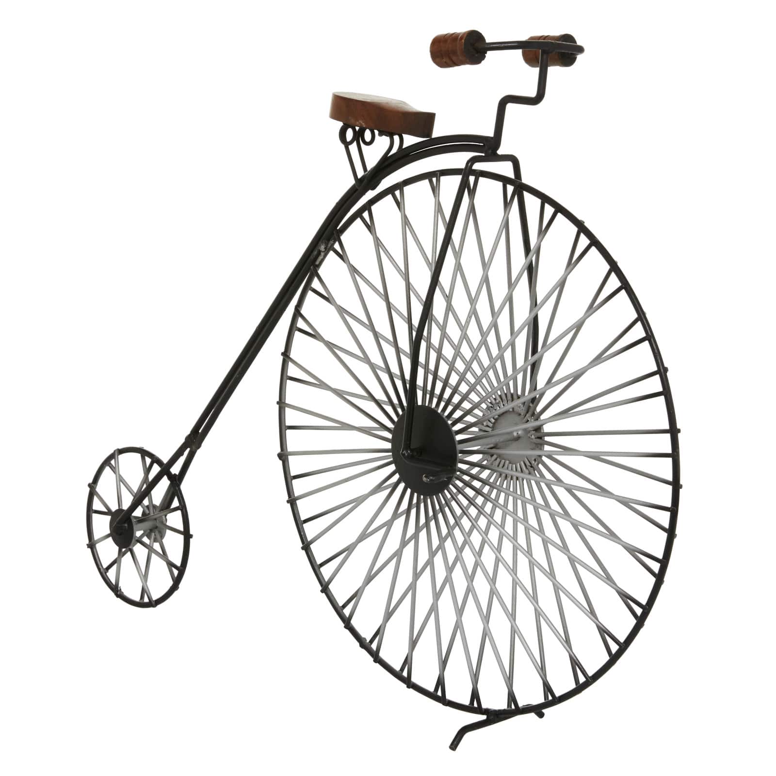 17" Industrial Black Metal Big Wheel Bicycle Sculpture