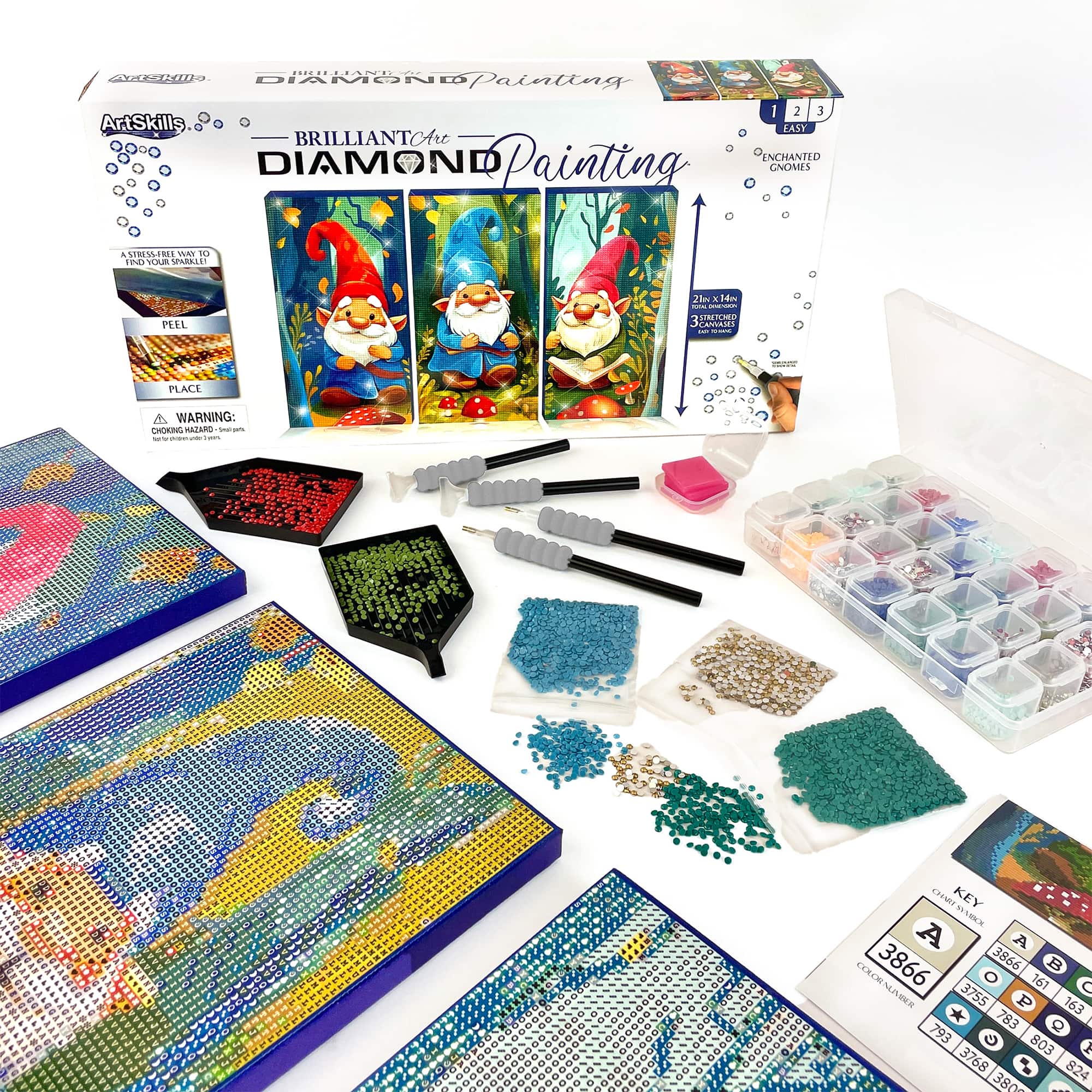 ArtSkills® Brilliant Art Gnomes Stretched Canvas Diamond Painting Kit
