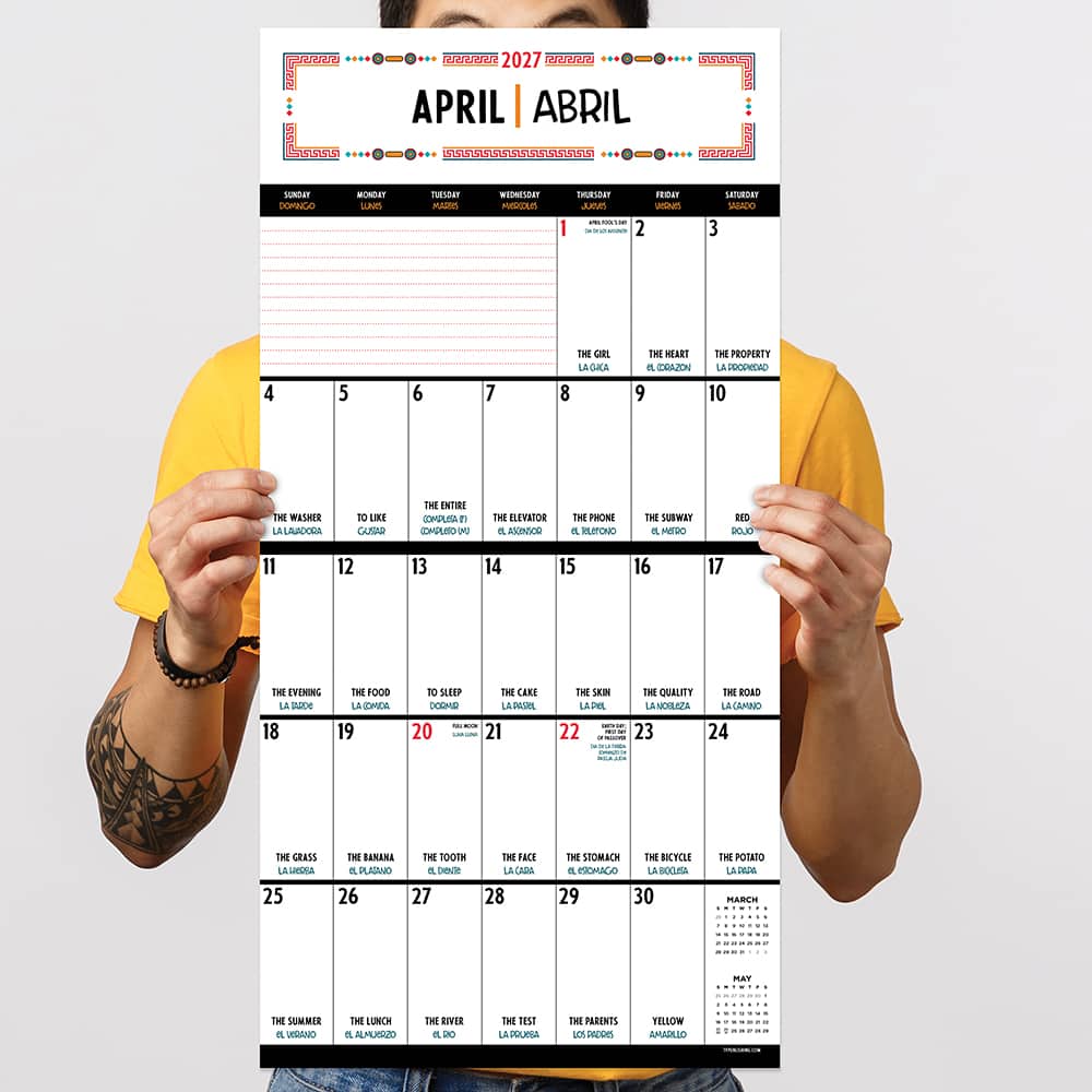 2027 Spanish Words for Everyone Wall Calendar