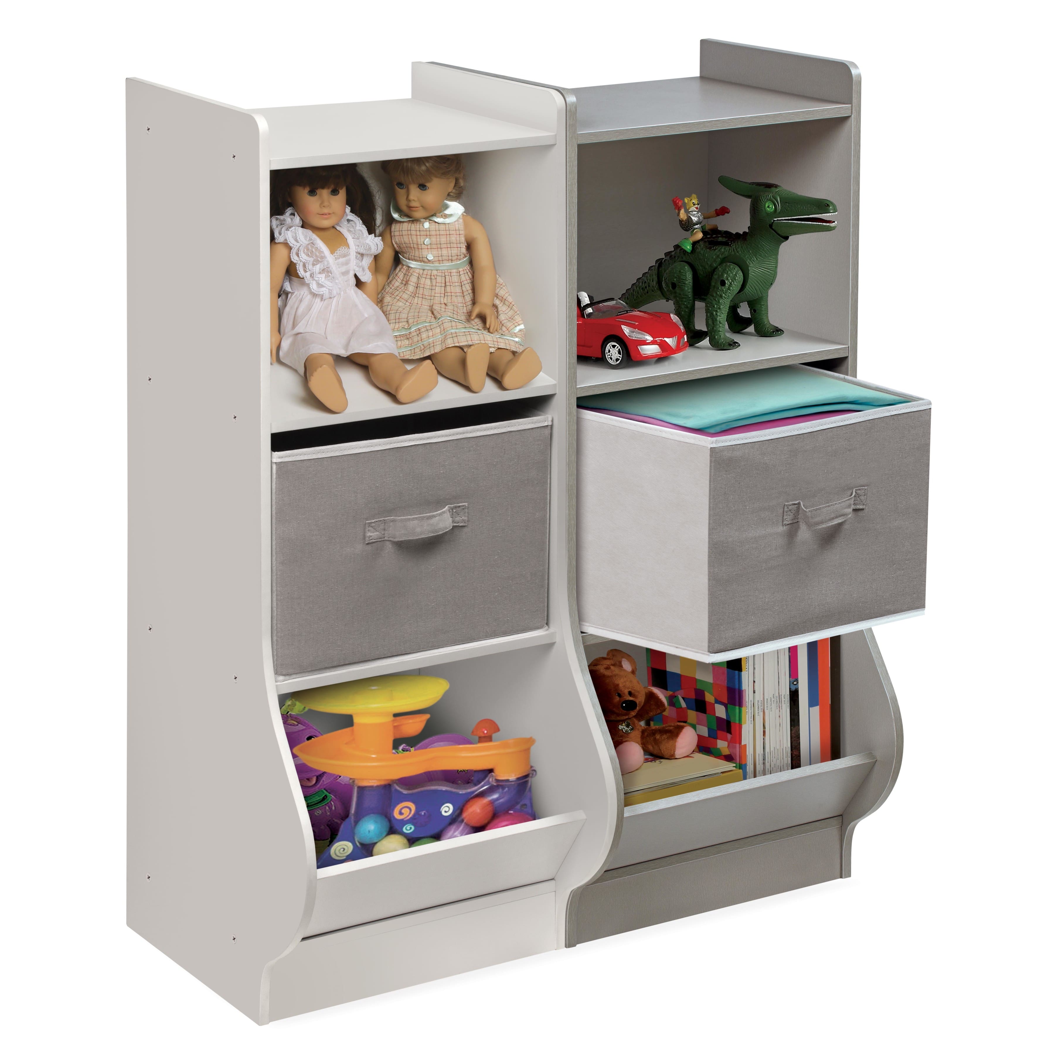 Badger Basket White Upright Storage Nook With Reversible Basket