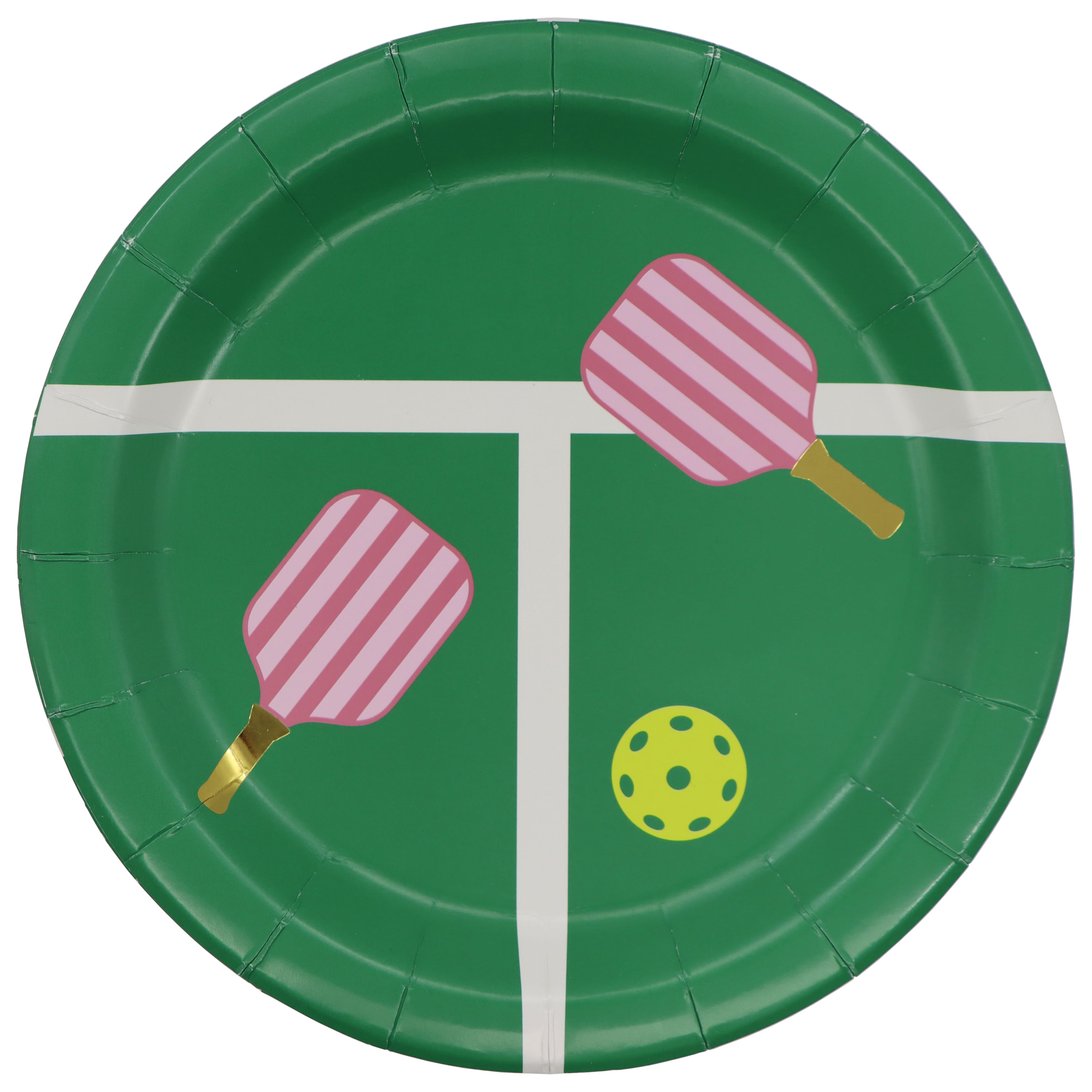 Cocktail Court 7" Green Pickleball Game Paper Snack Plates, 10ct. by Celebrate It™