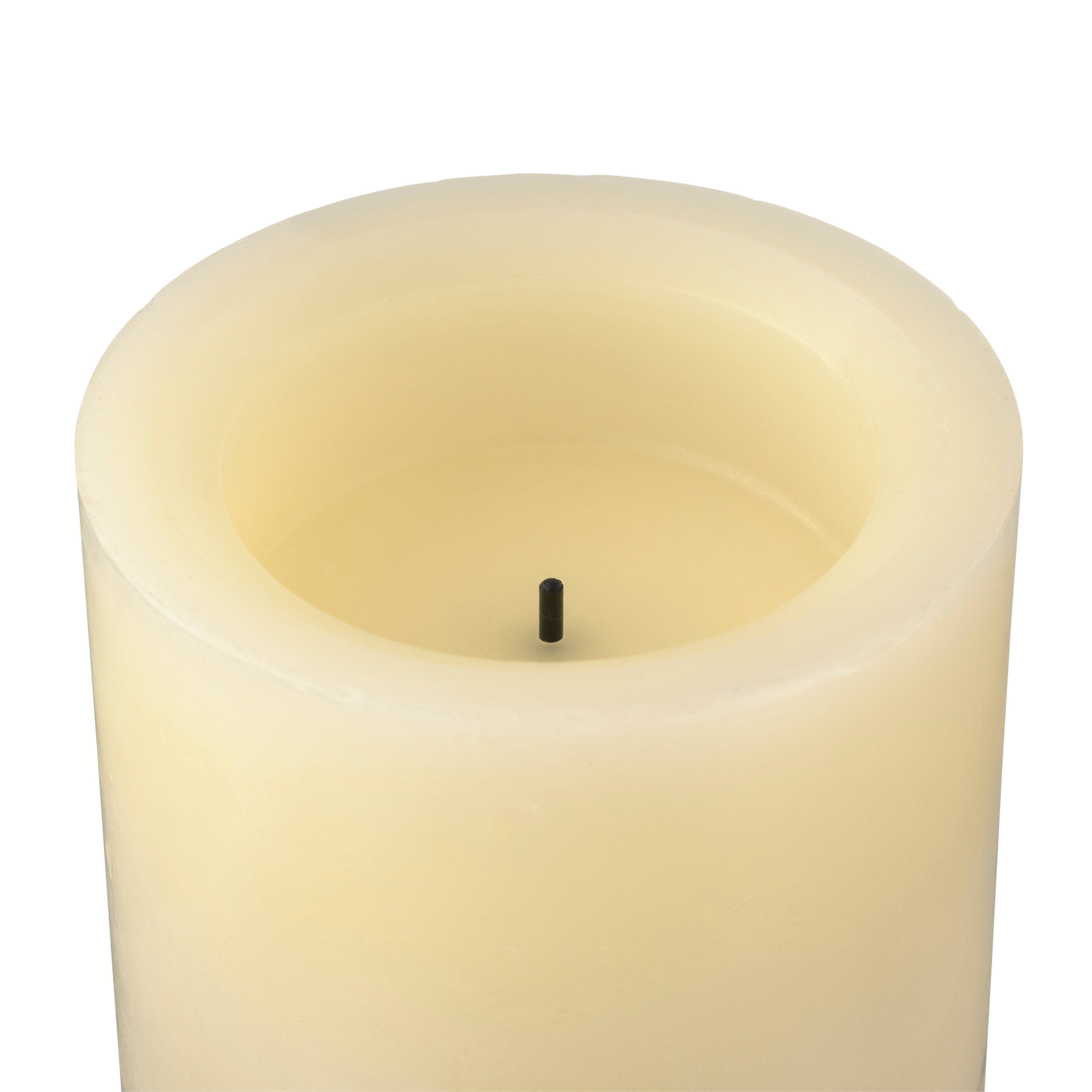 3" x 6" Cream LED Wax Pillar Candle by Ashland®