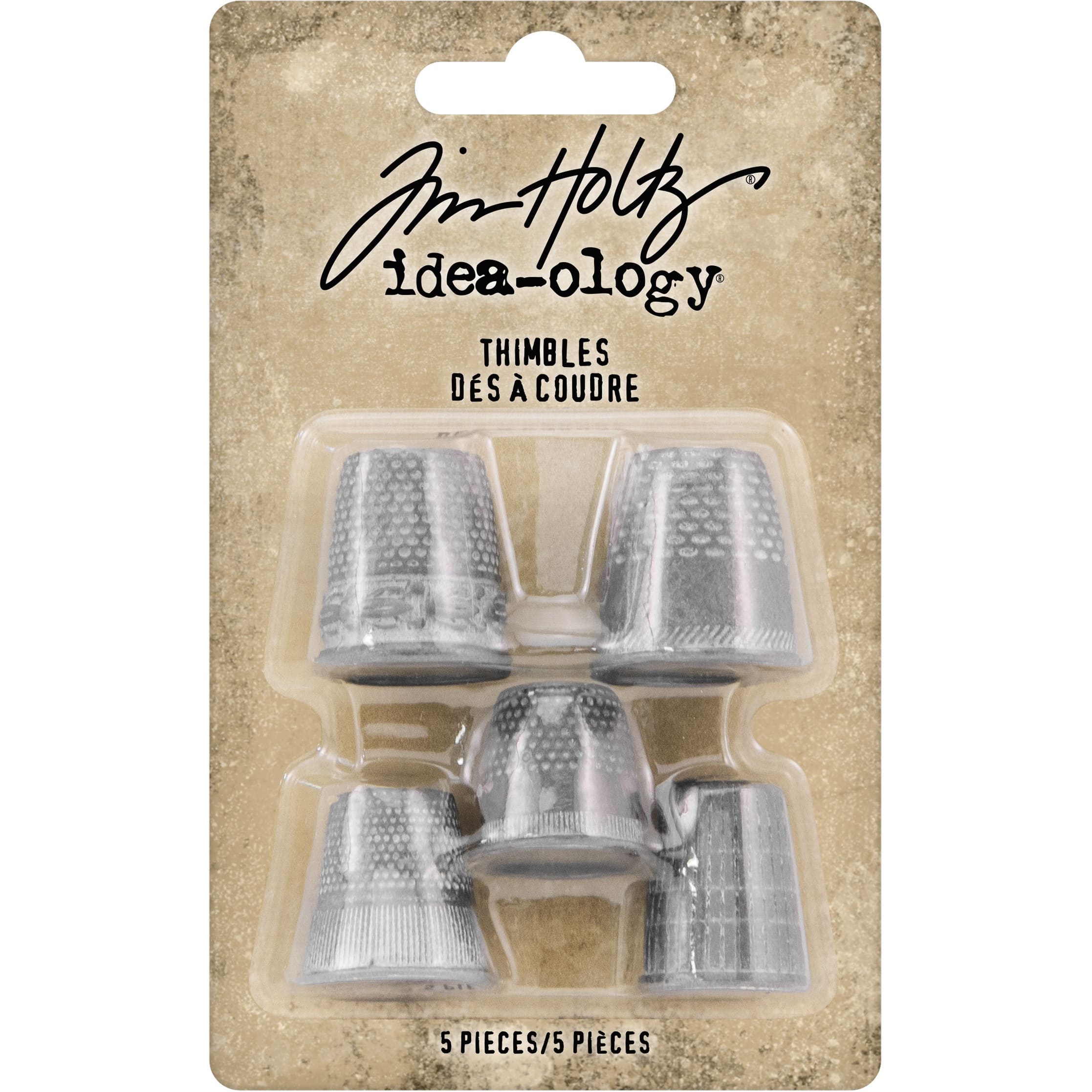 Idea-Ology Metal Thimbles 5/Pkg-Mixed Sizes
