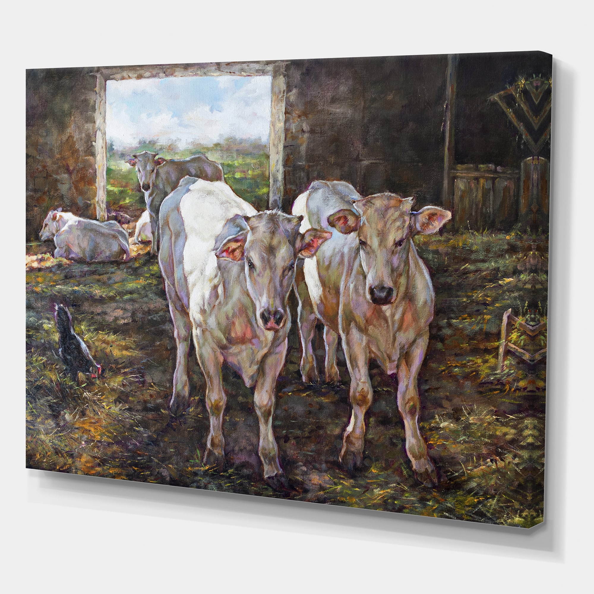 Designart - Two Cows In The Stable