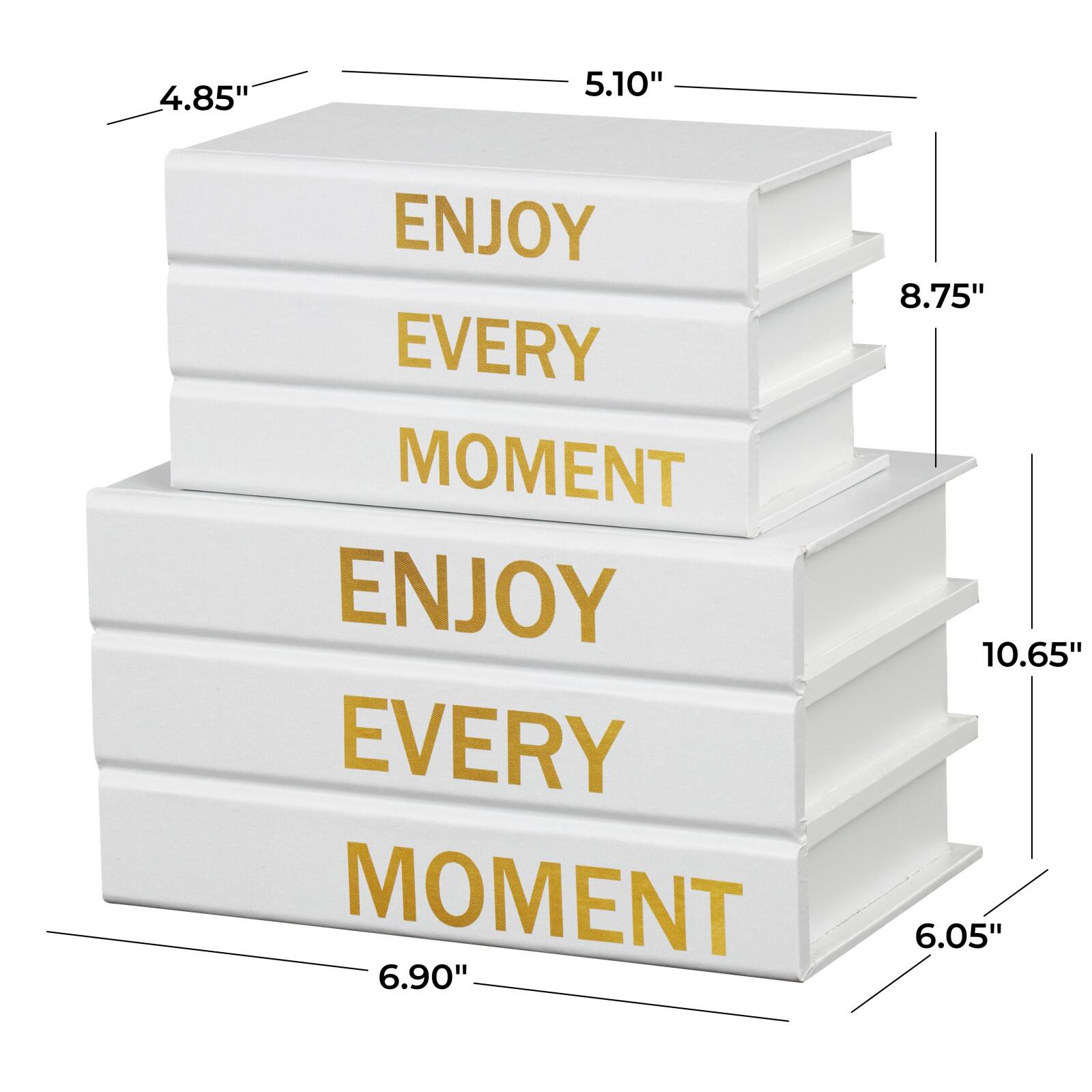 Enjoy Every Moment Canvas Storage Book Box Set