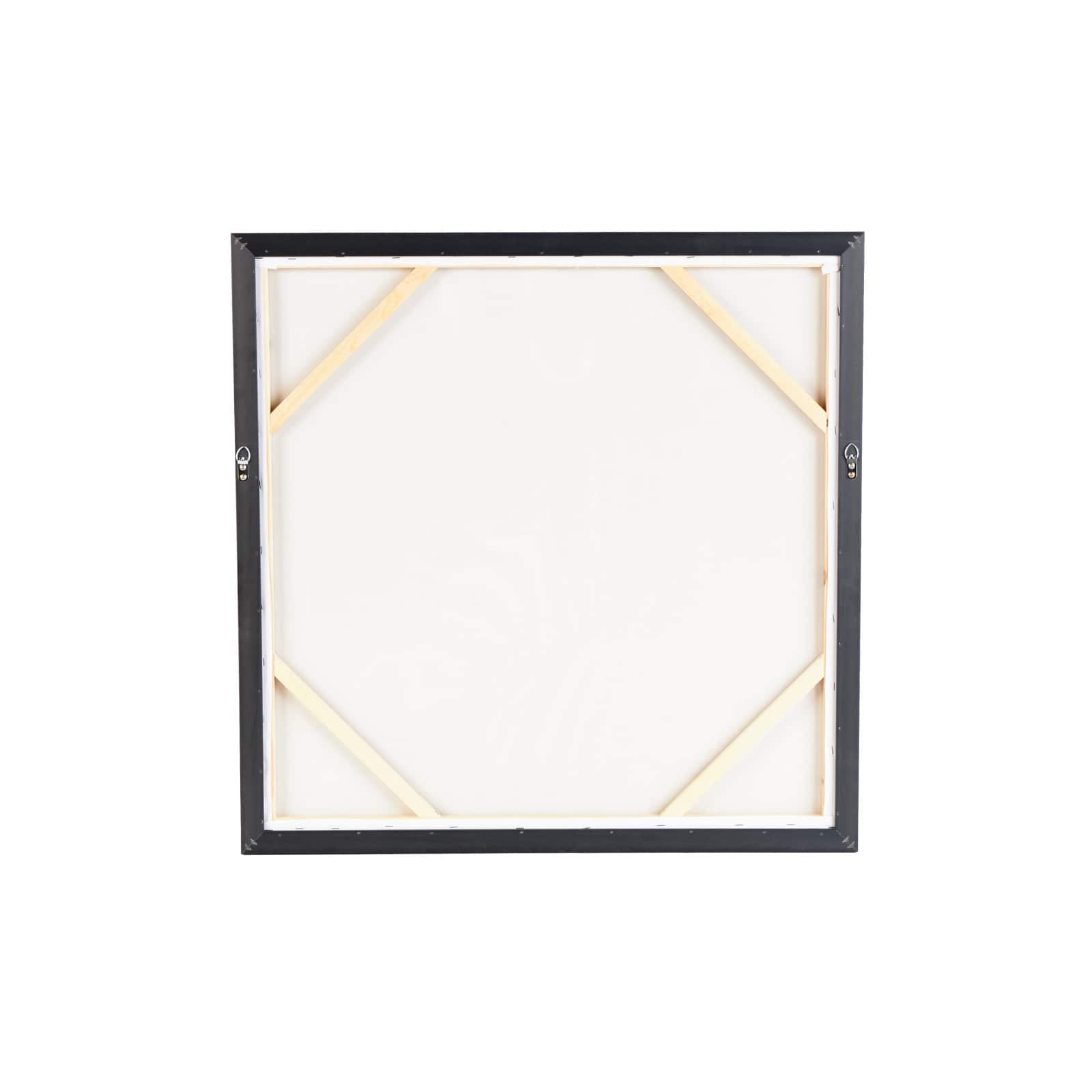 32" x 32" Black Canvas Zebra Framed Wall Art with Gold Foil Accents