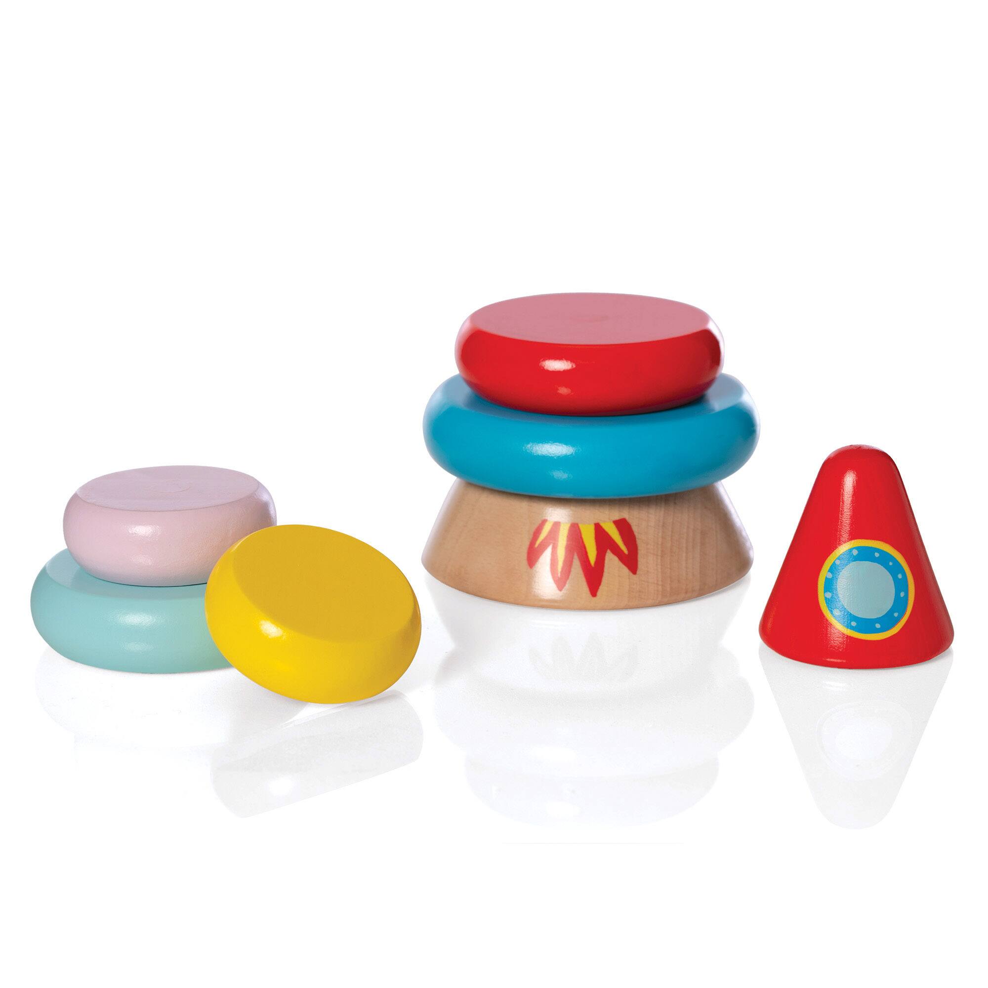 Manhattan Toy® Magnet Wood Stacker Rocket Set
