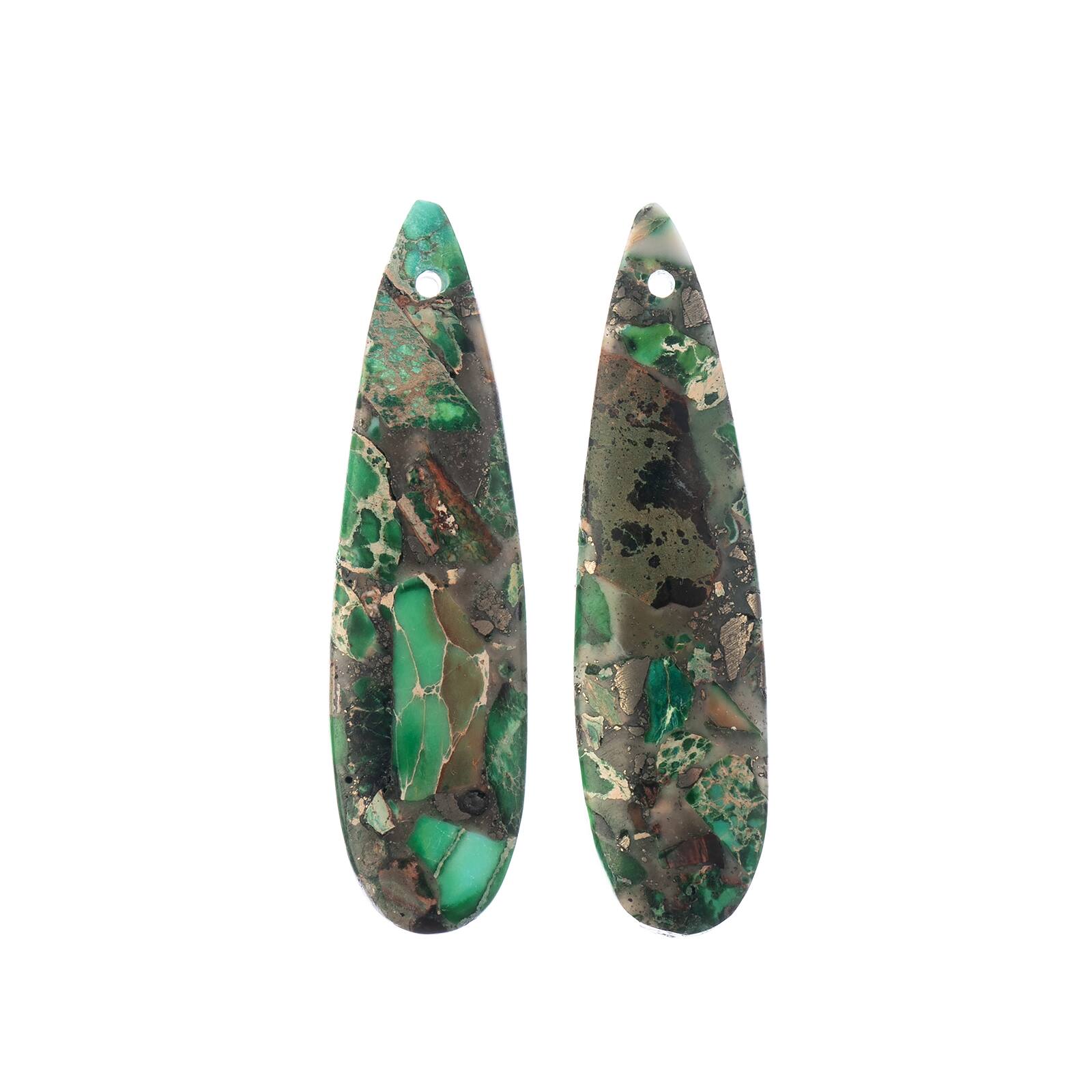John Bead Earth’s Jewels Imperial Jasper Teardrop Pendant Slices, 2ct.