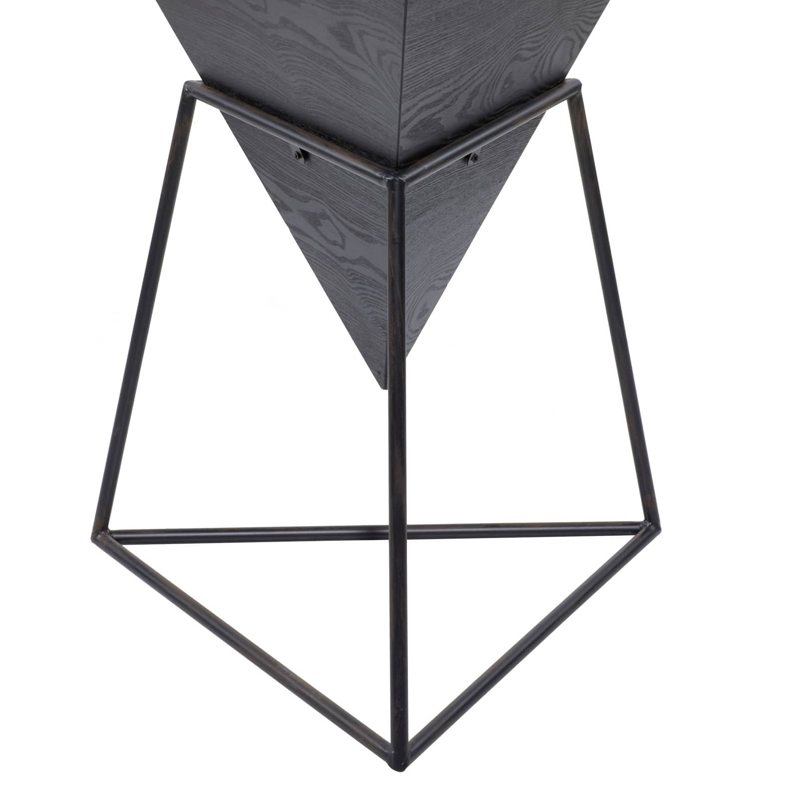 Gray Metal & Wood Modern Accent Table