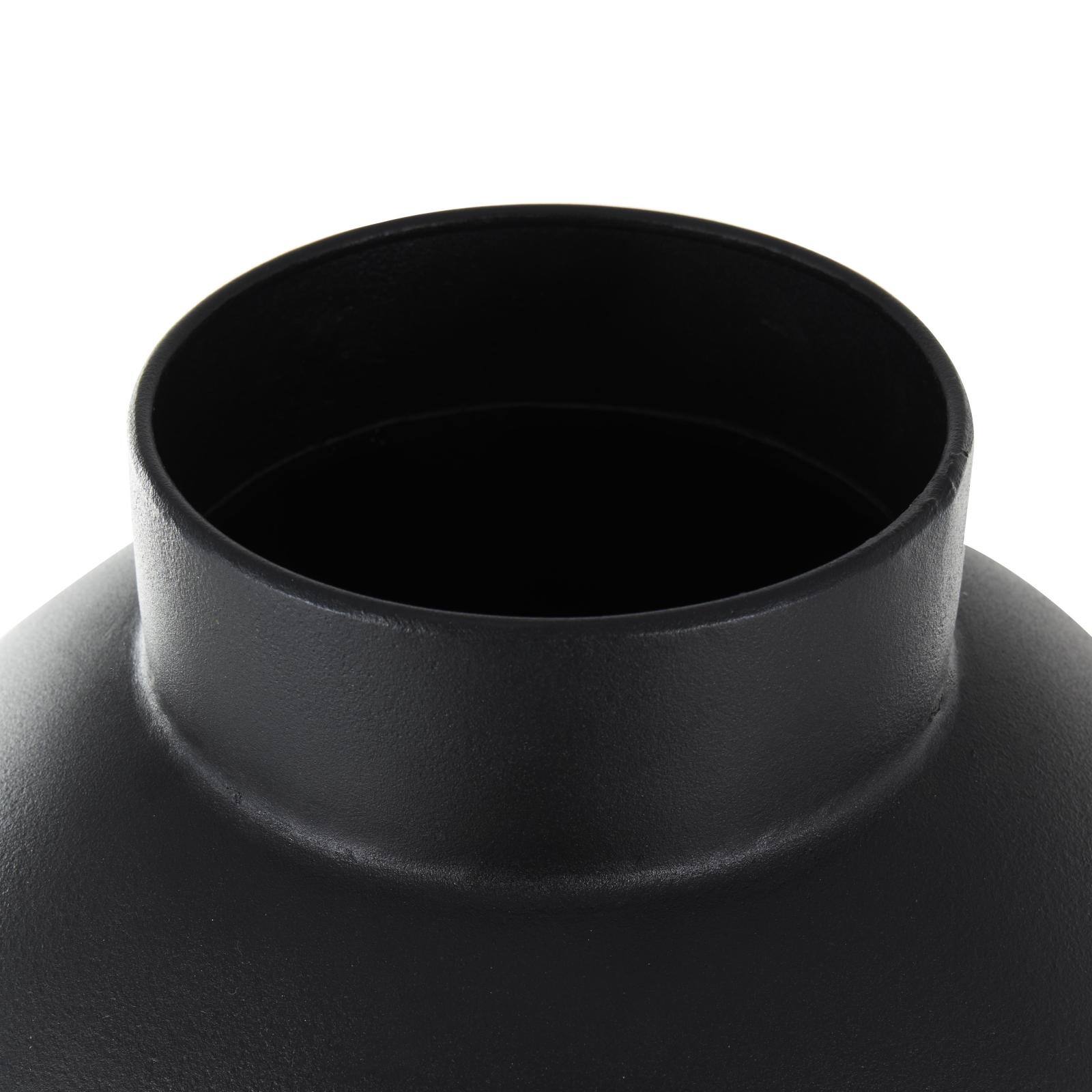 Black Metal Vase with Narrow Opening