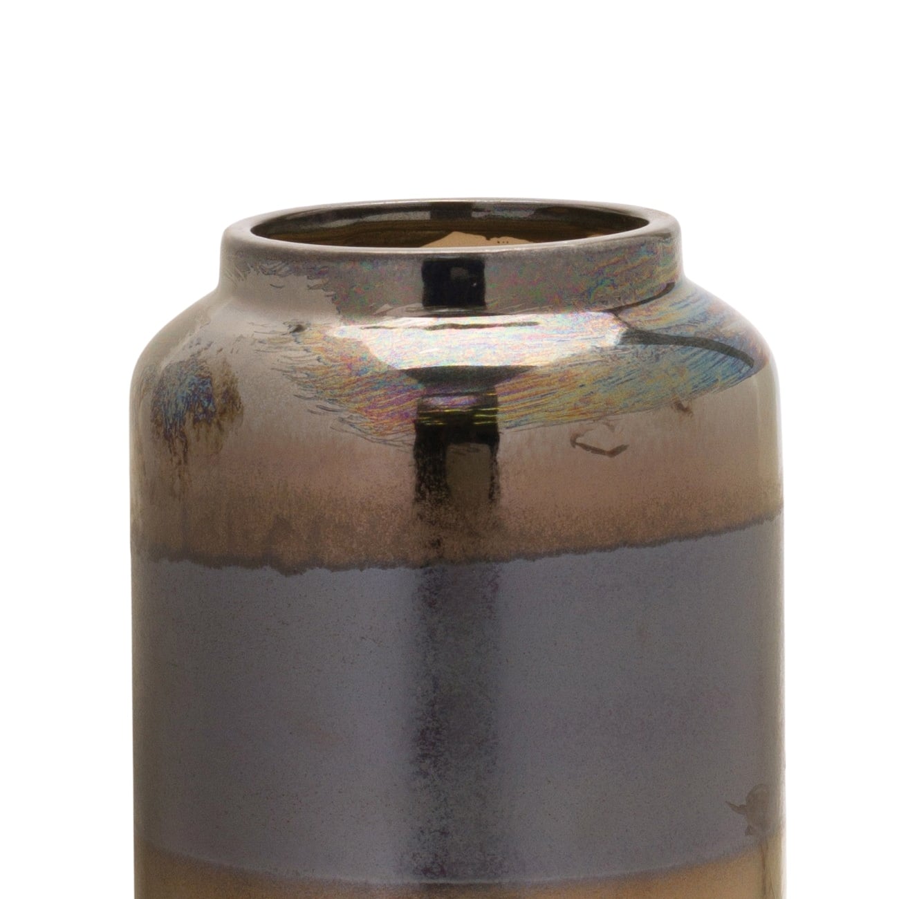 7.5" Modern Iridescent Two Tone Vase