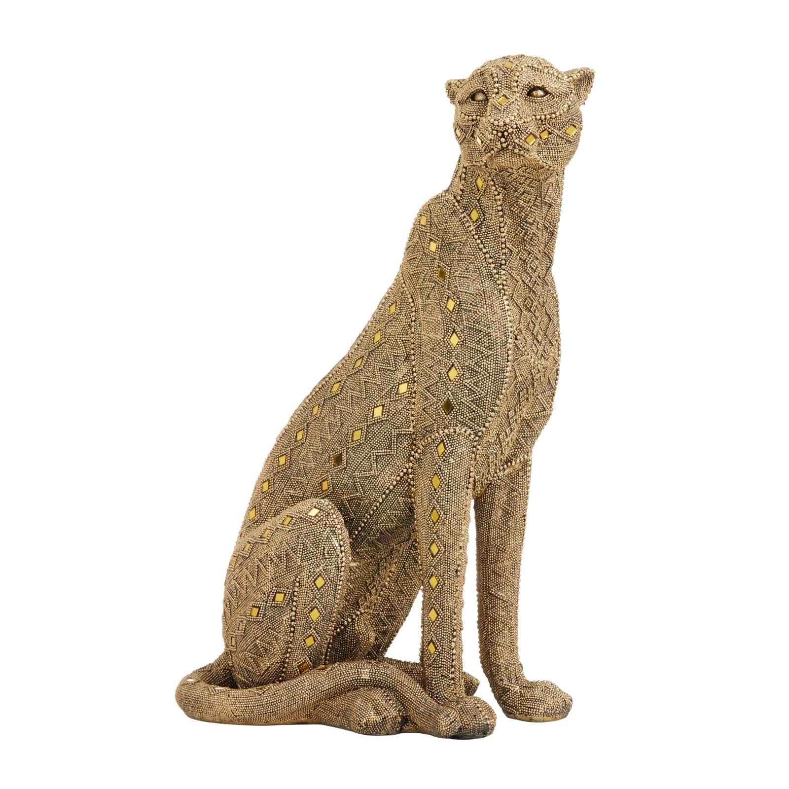 CosmoLiving by Cosmopolitan Gold Polystone Glam Sculpture, 21" x 8" x 14"