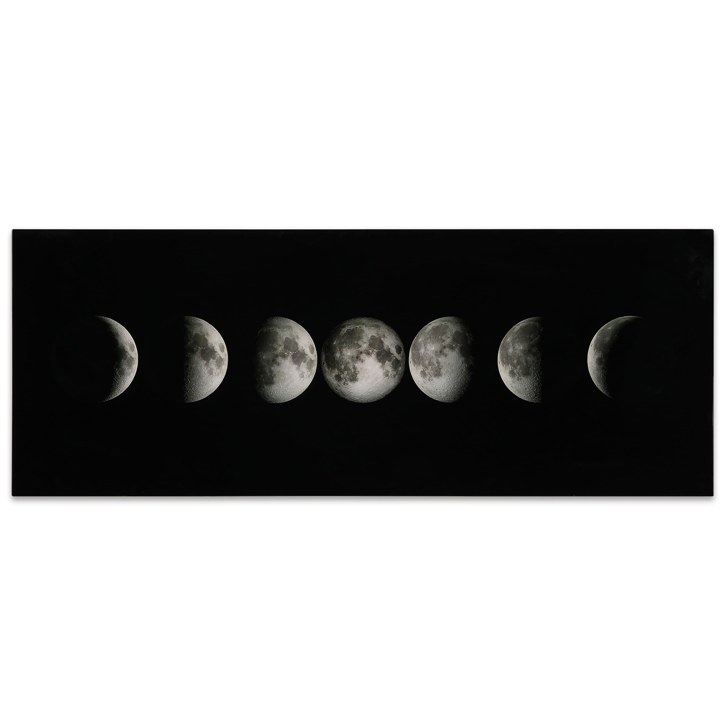 Empire Art Direct Vetro De Arte 63" x 24" Moon Frameless Free Floating Reverse Printed Tempered Glass Wall Art