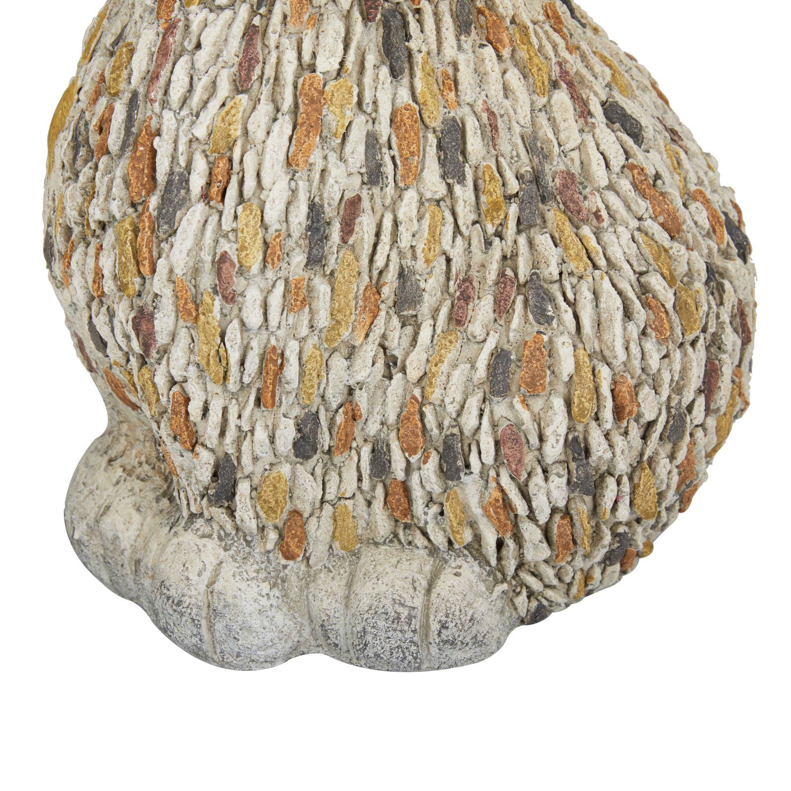 12" White Stone Farmhouse Dog Garden Sculpture