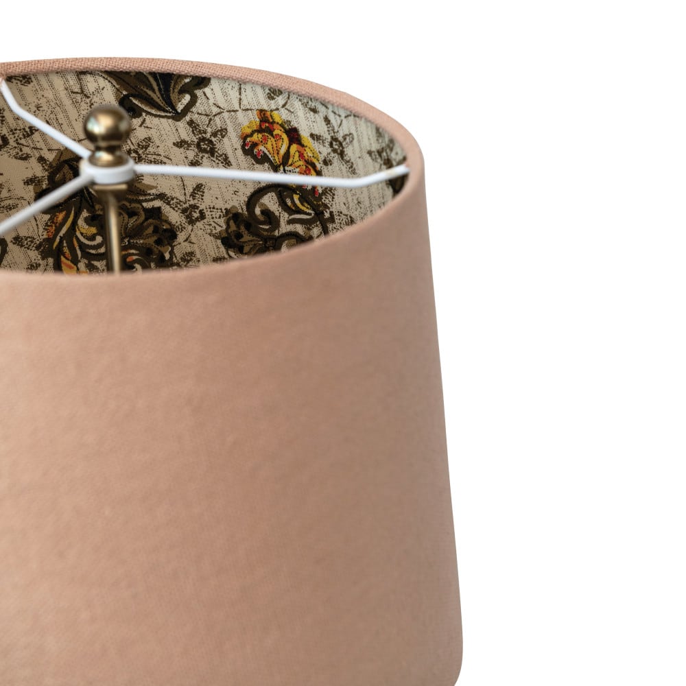 Hello Honey® 24" Natural Carved Wood Table Lamp with Cotton Shade