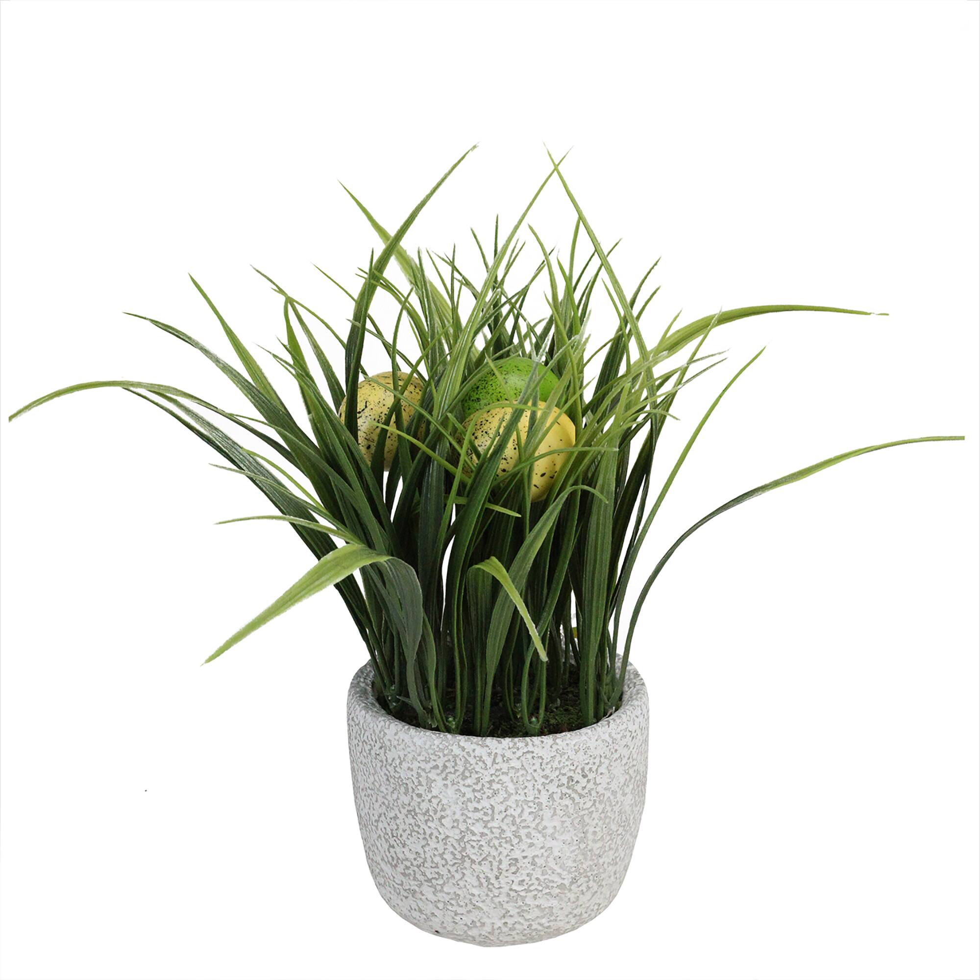 10" Green Spring Time Easter Grass & Egg Floral Arrangement