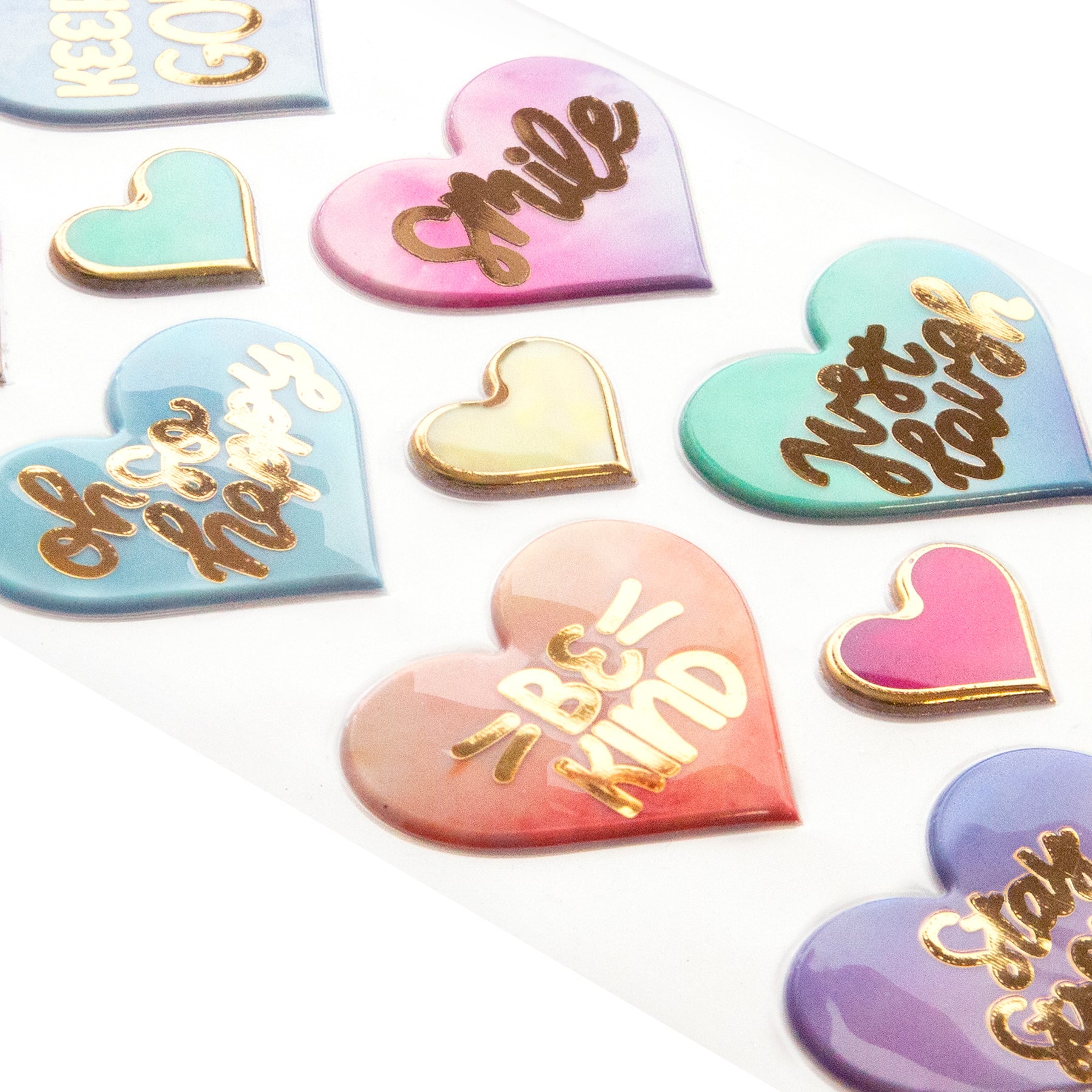 12 Pack: Puffy Watercolor Hearts Stickers by Recollections™