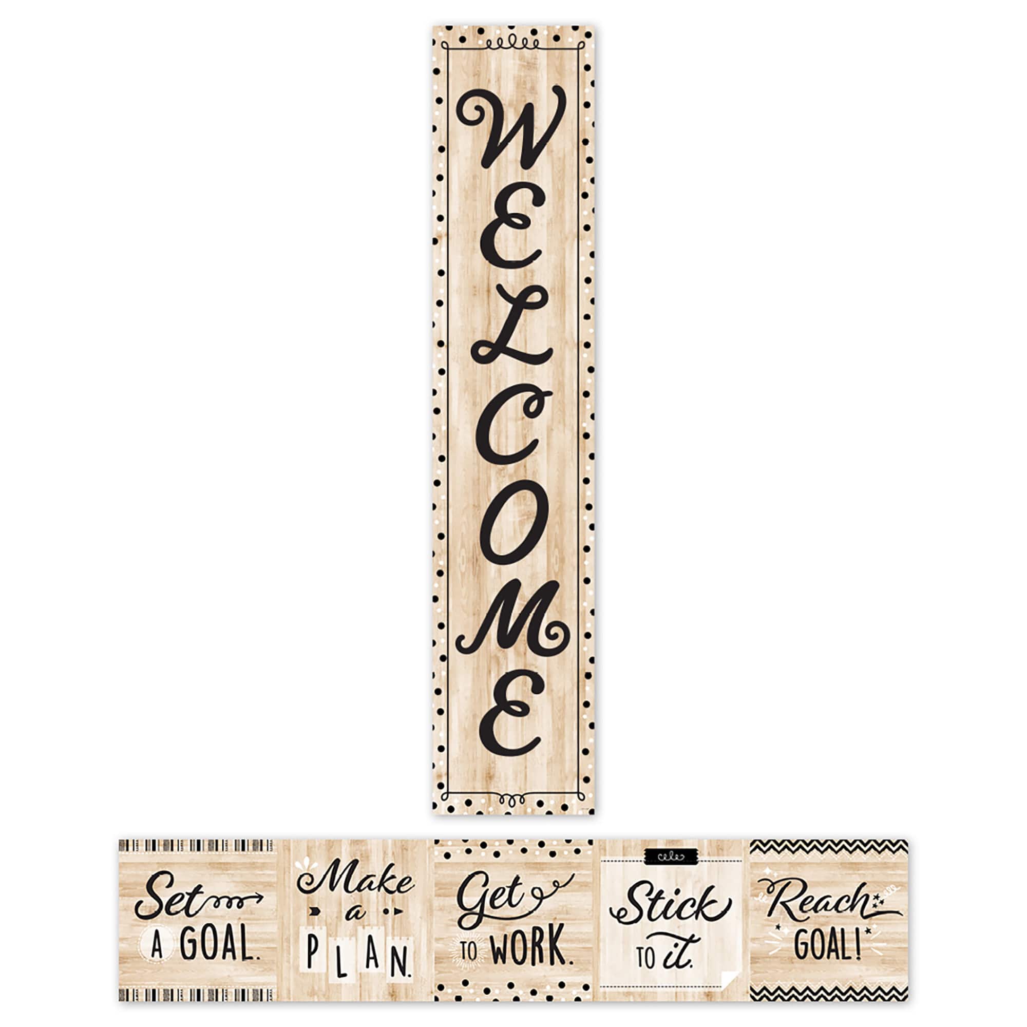 Creative Teaching Press® Core Décor 2 Sided Welcome & Goal Banner, 8" x 39", 3 Packs