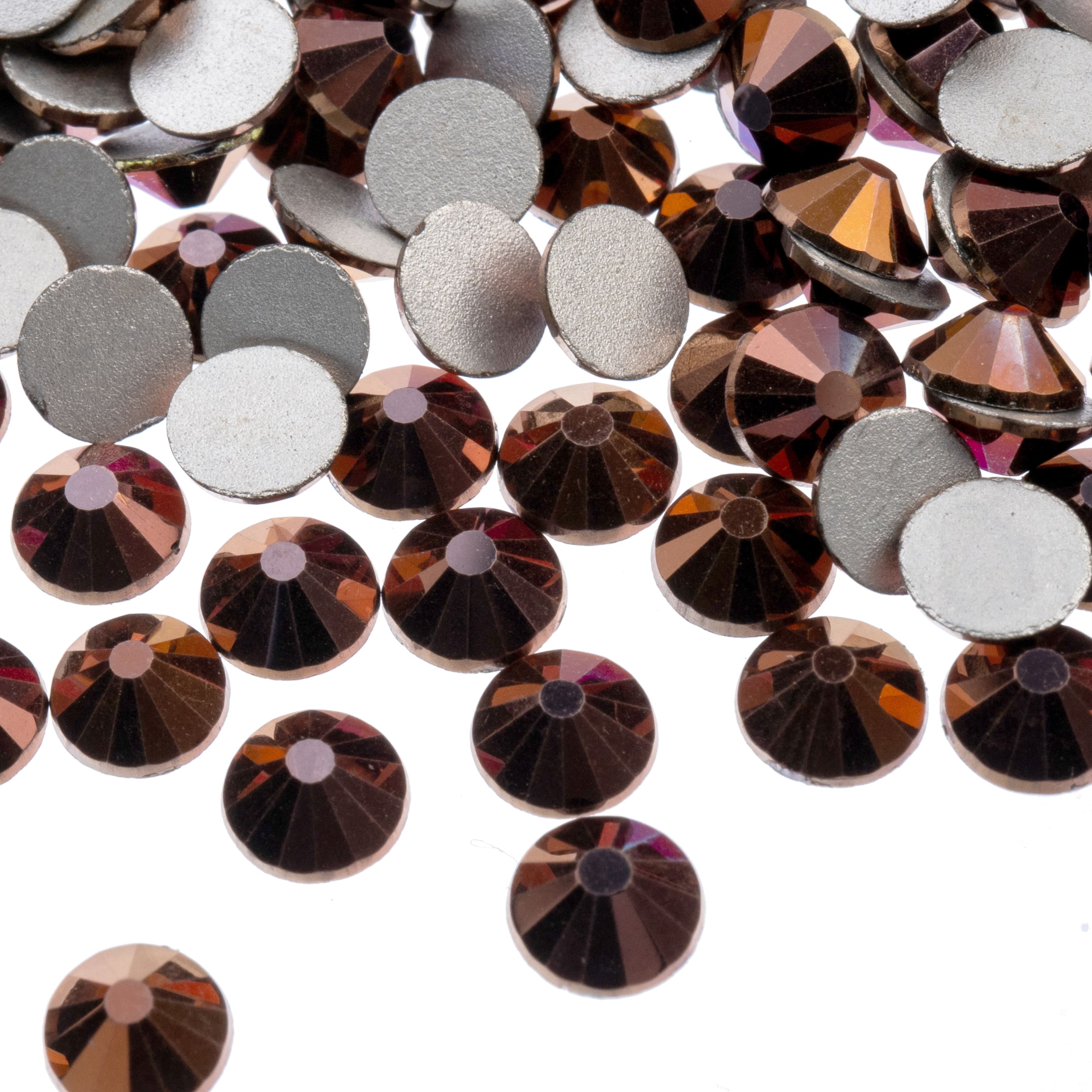 John Bead Crystal Lane SS30 Metallic Glass Round Flatback Rhinestones, 72ct.