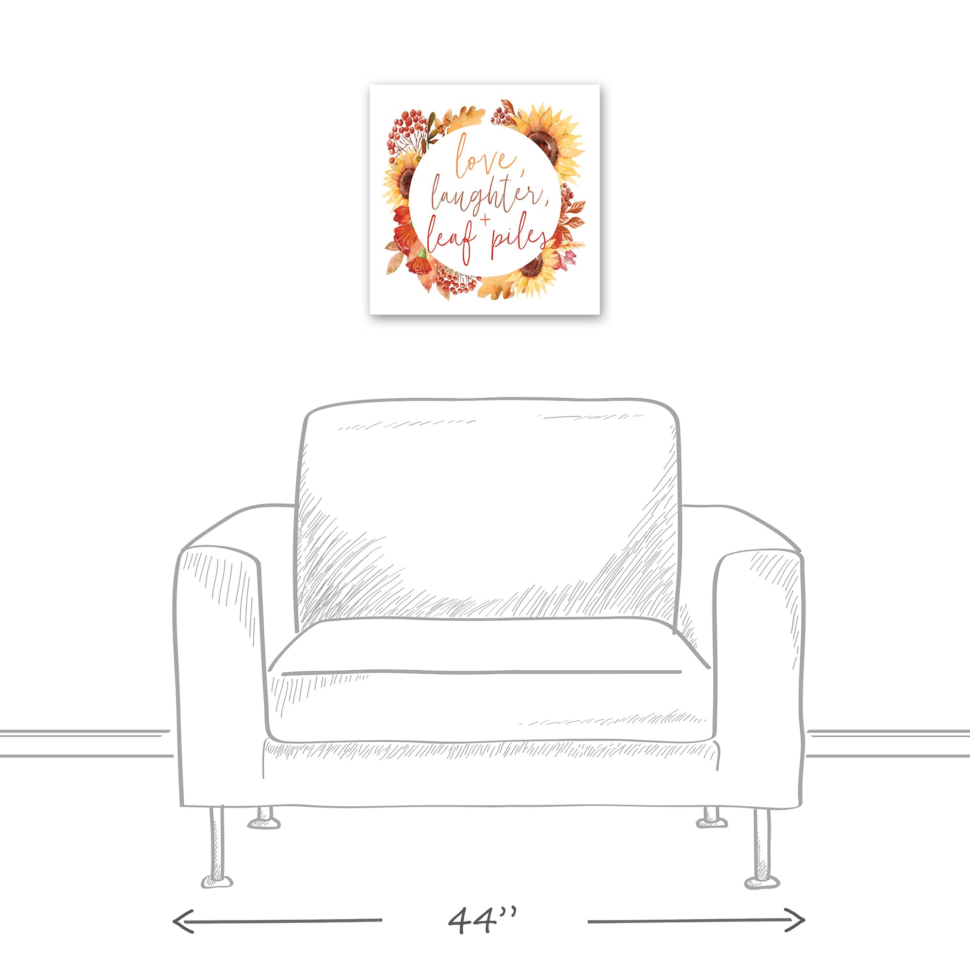 Love Laughter Leaf Piles Canvas Wall Art