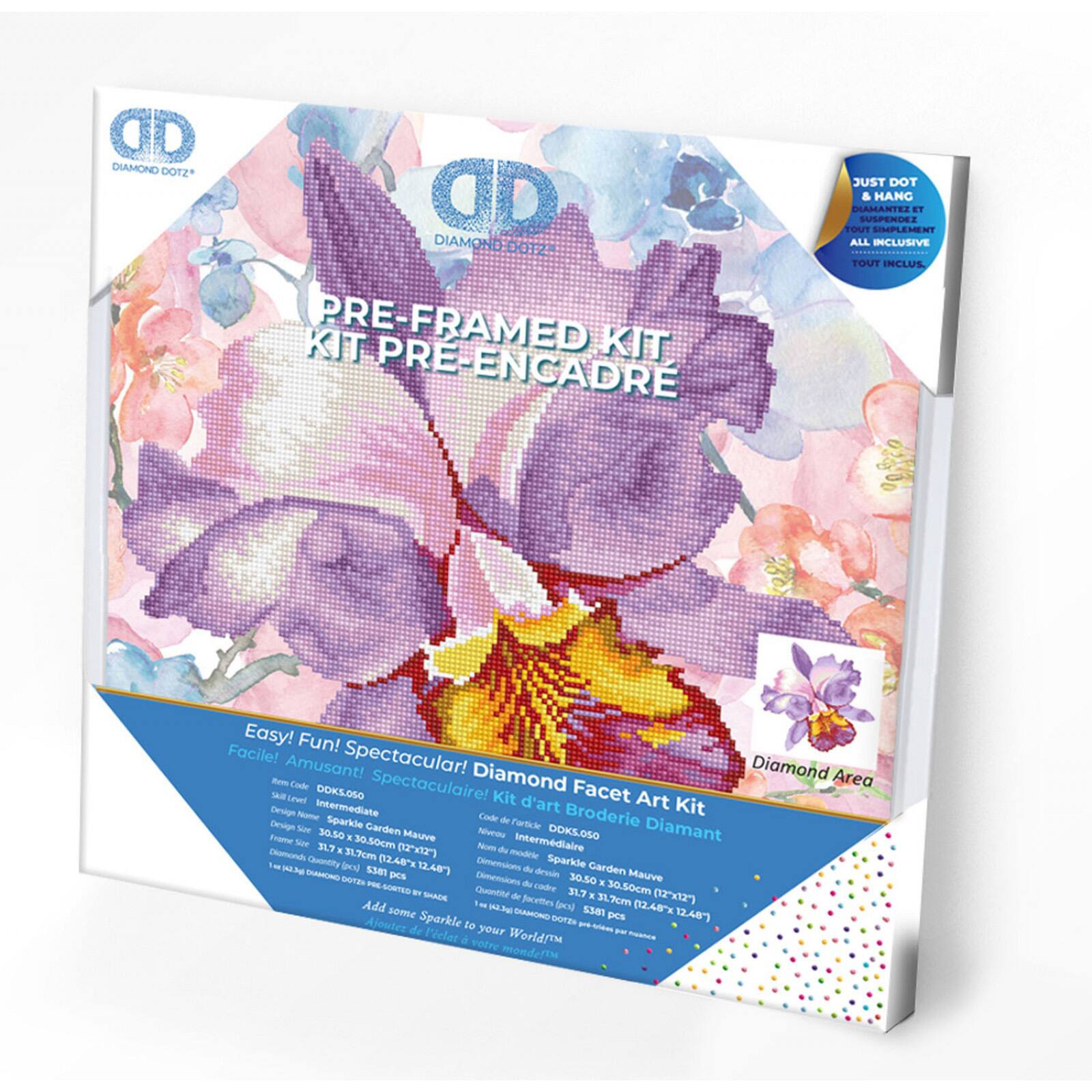 Diamond Dotz® Intermediate Sparkle Garden Mauve with Frame Diamond Painting Kit
