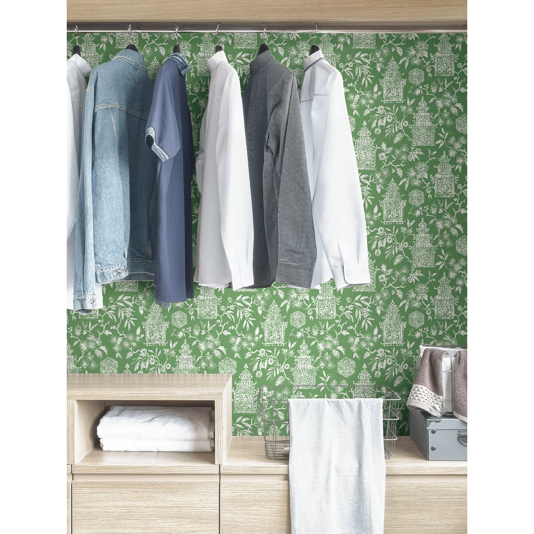 NuWallpaper Green Danson Peel & Stick Wallpaper