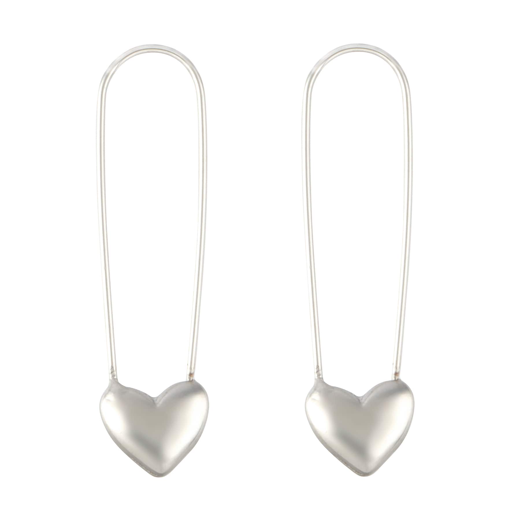 42.5mm Heart Safety Pin Charm Connectors, 2ct. by Bead Landing™