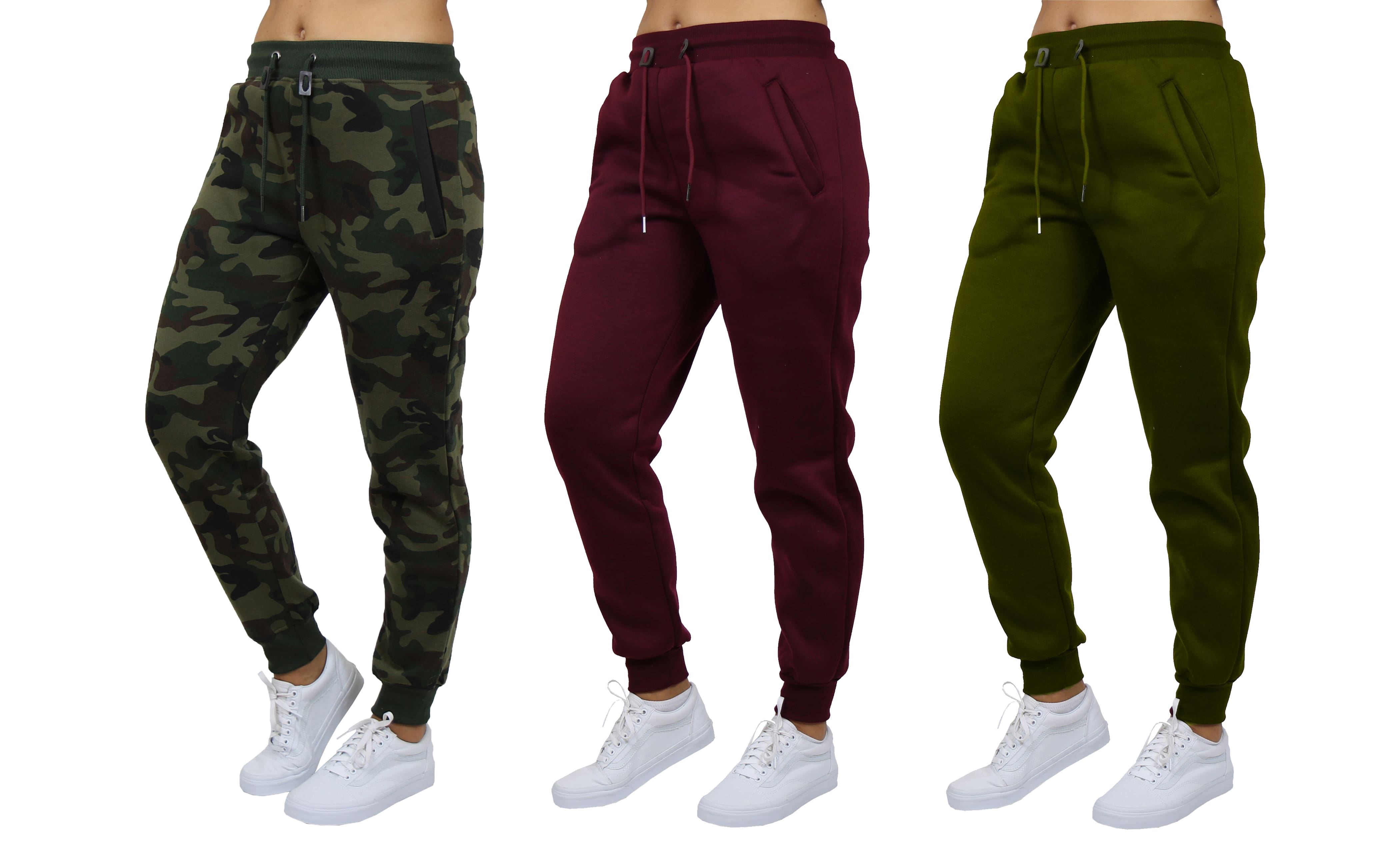 Galaxy by Harvic Women's Relaxed Fit Fleece-Lined Jogger Sweatpants 3 Pack