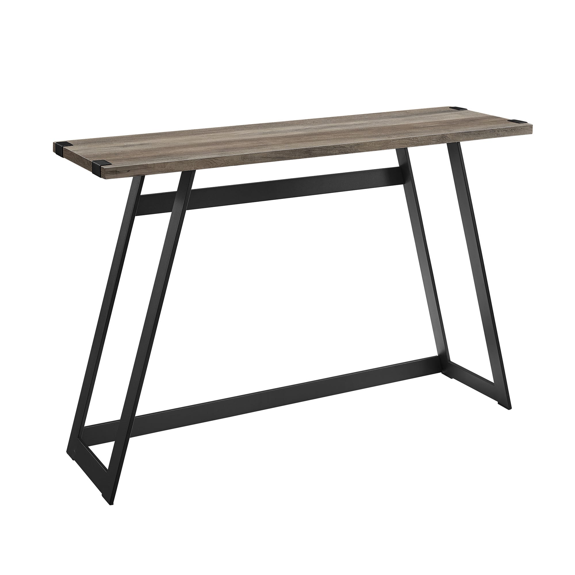 Walker Edison Gray Wash Faux Wrap Modern Industrial Entry Table