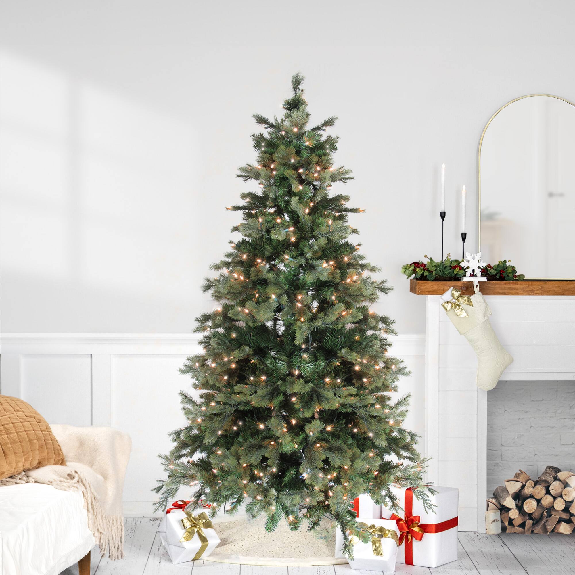 Northlight 6ft. Pre-Lit Medium Savannah Spruce Artificial Christmas Tree, Clear Lights