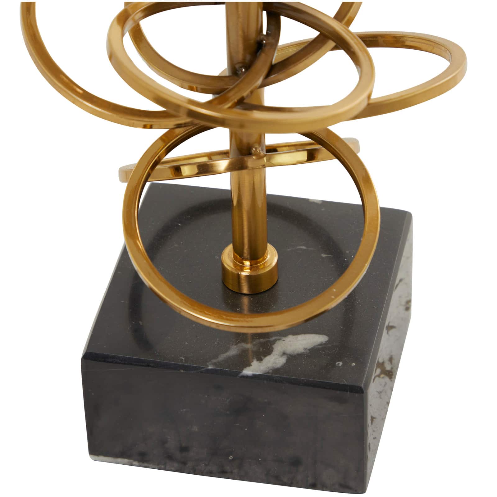 Gold Metal Ring Stand Pillar Hurricane Lamp Set