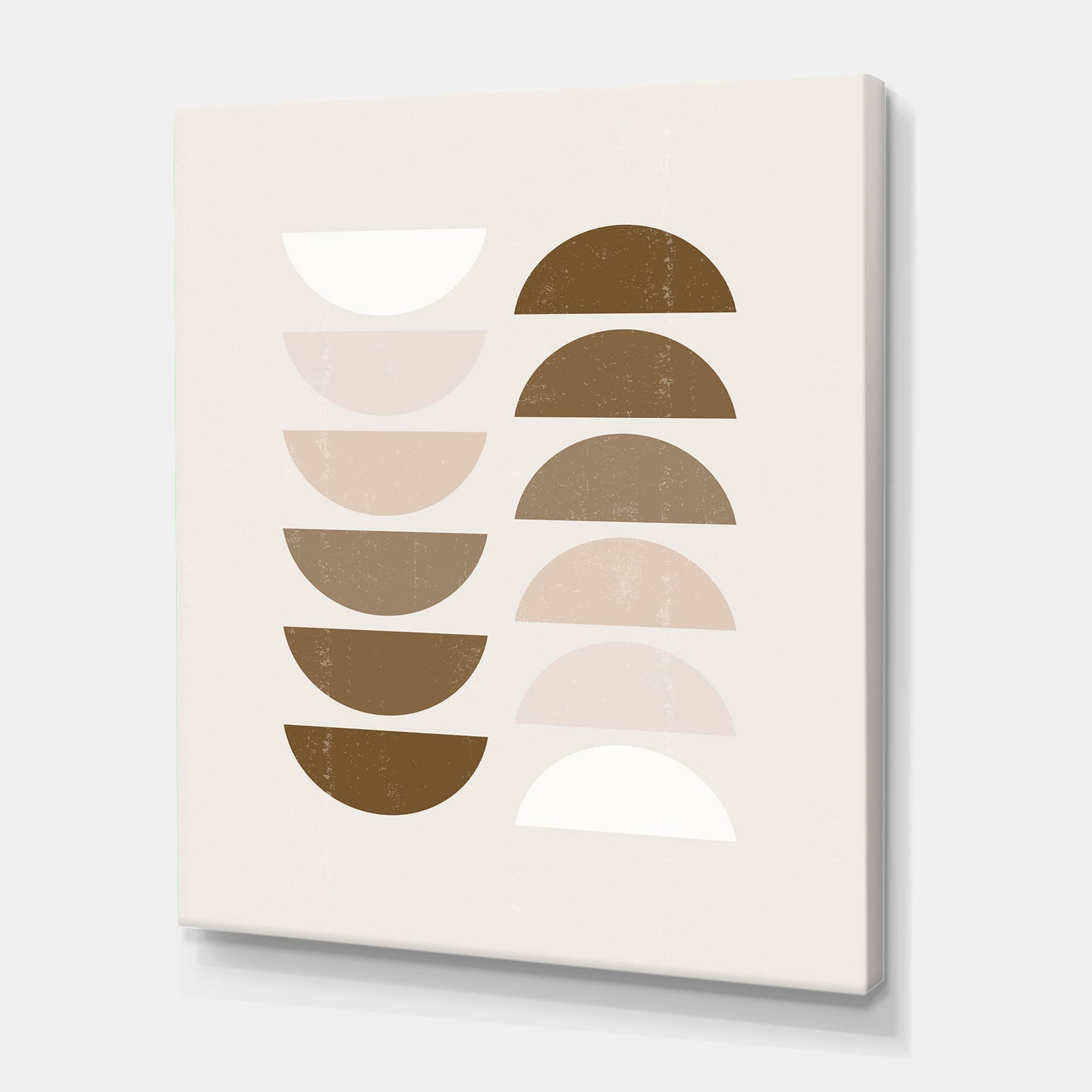 Designart - Abstract Sun & Moon Geometrics In Terracotta II - Modern Canvas Wall Art Print