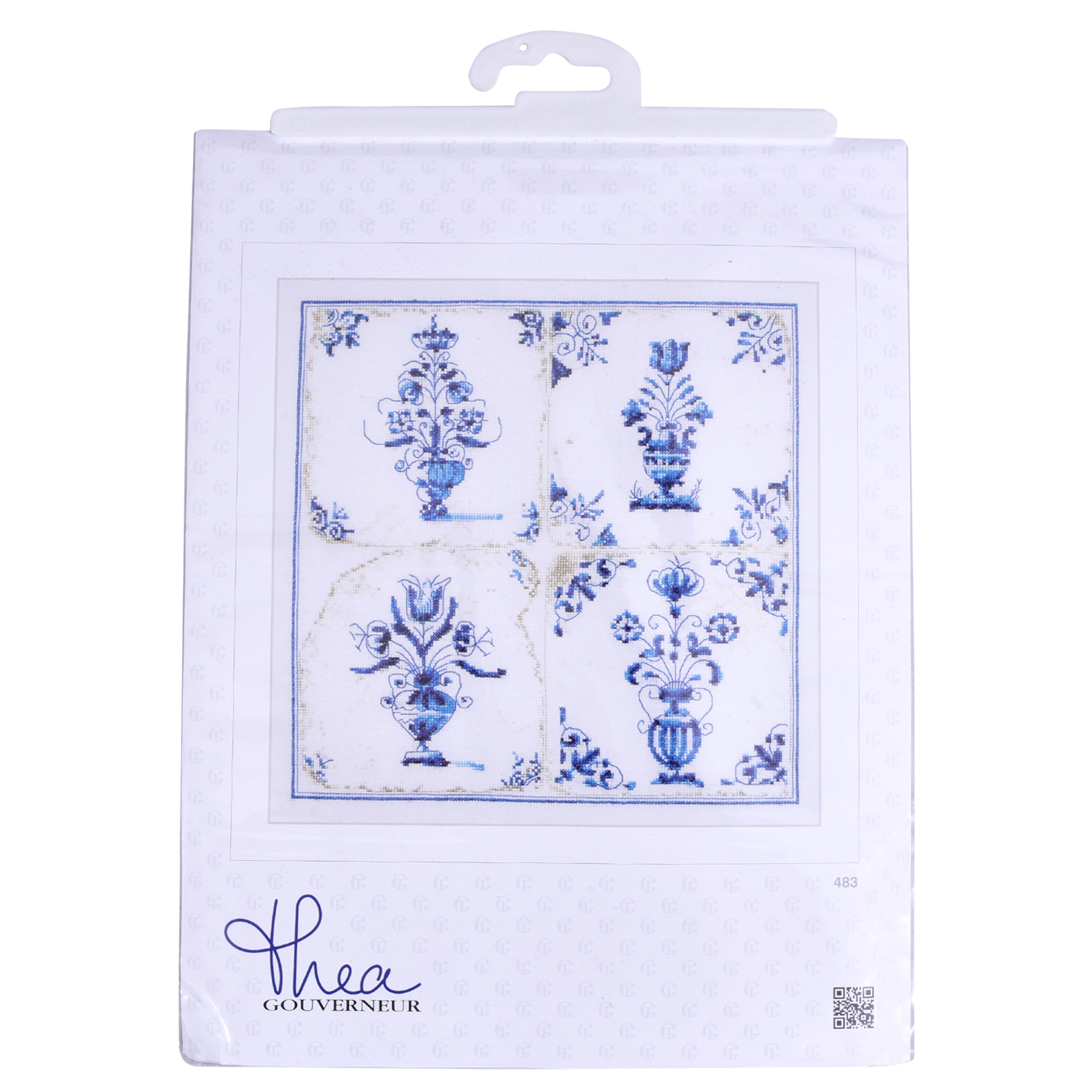 Thea Gouverneur Since 1959® Delft Blue Flower Counted Cross Stitch Kit