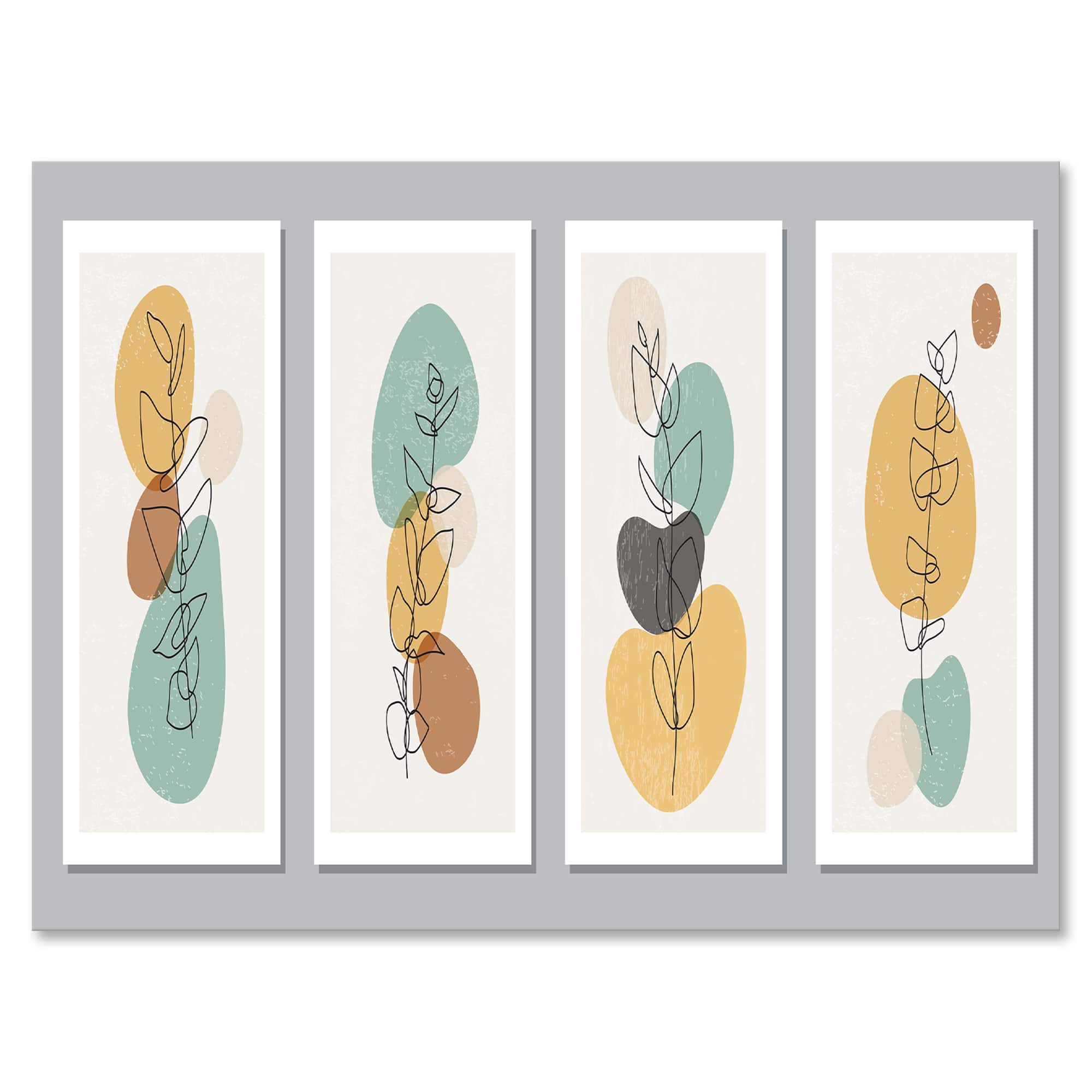 Designart - Minimalistic Compostion of Organic Shapes III - Modern Canvas Wall Art Print