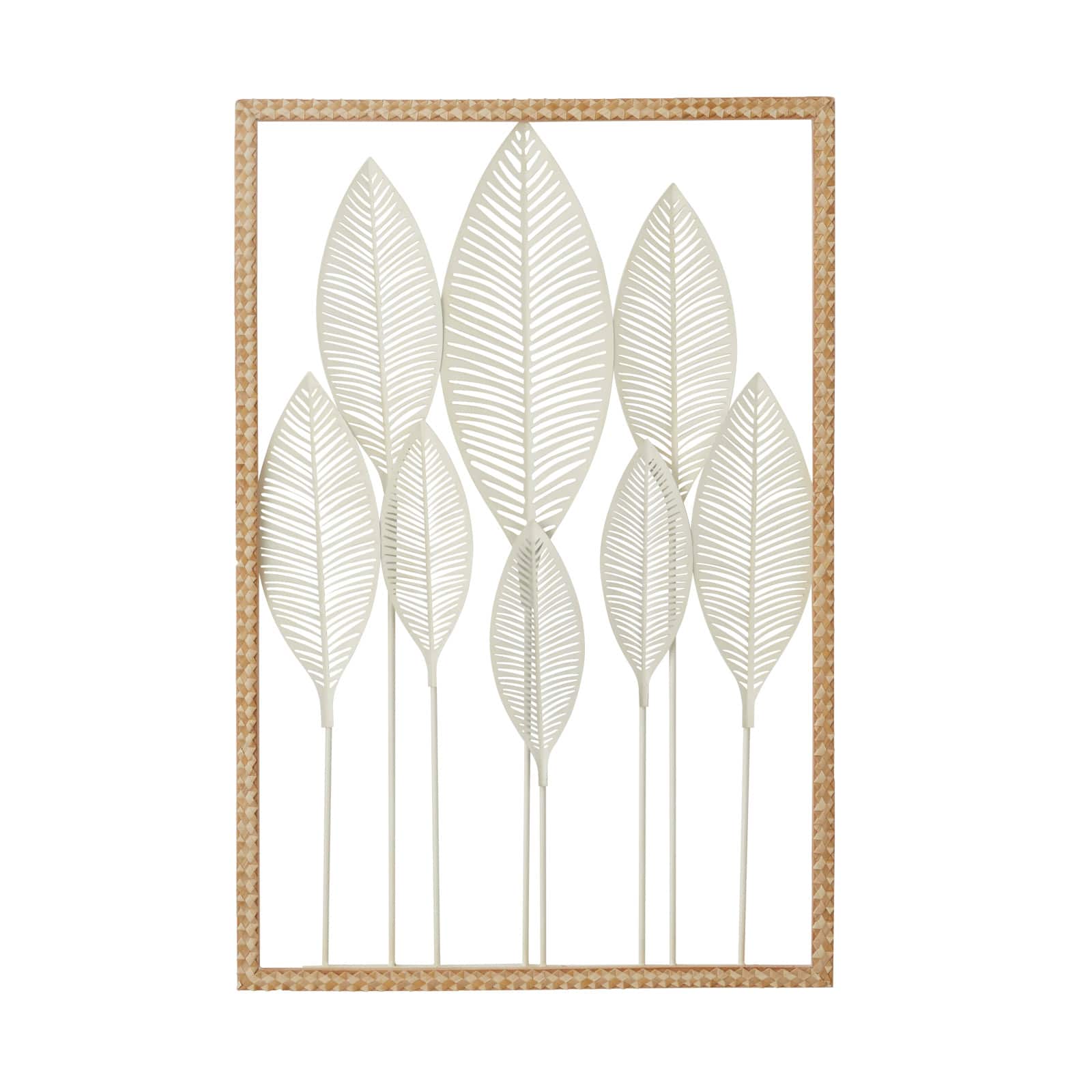 White Wood Coastal Wall Decor, 32" x 22" x 1"