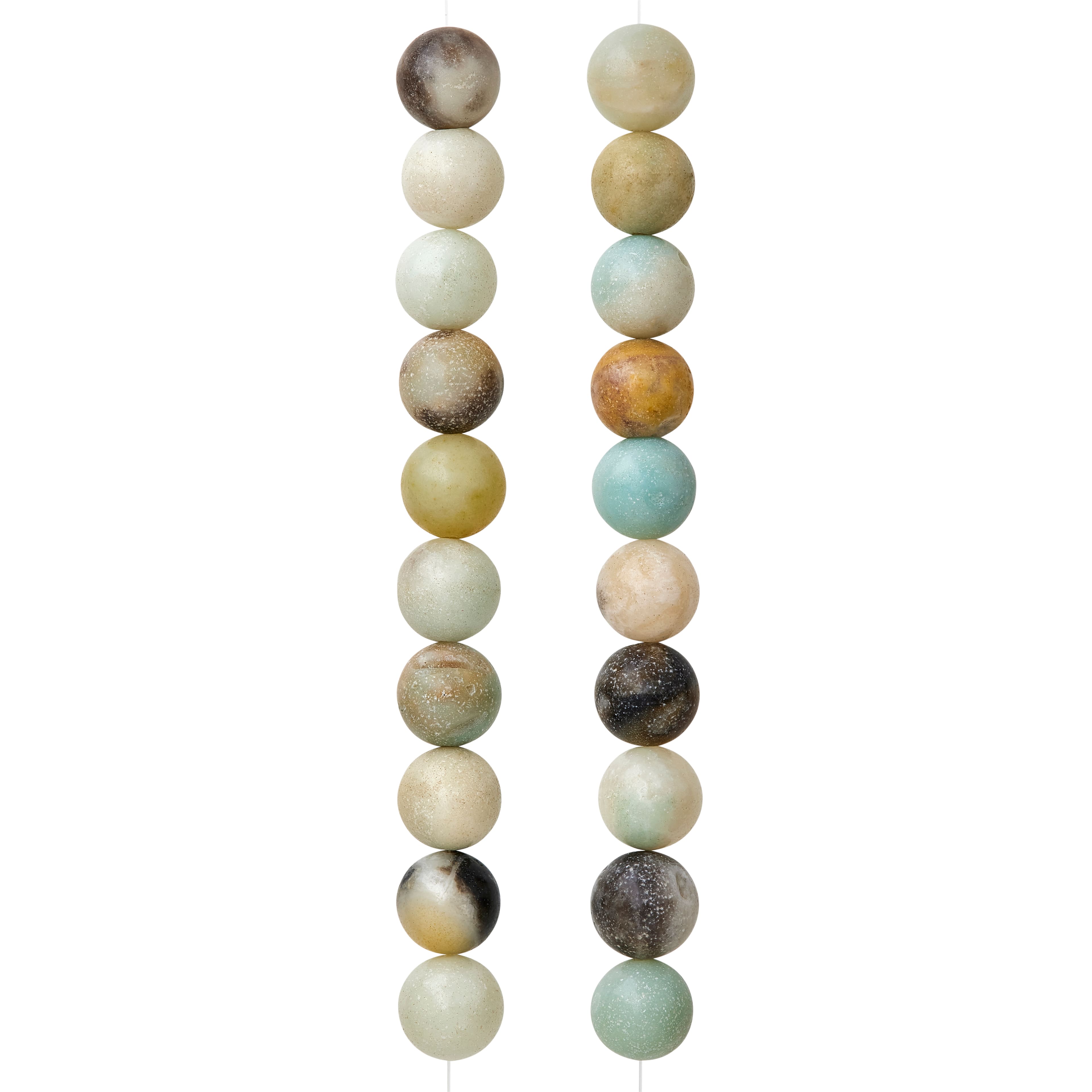 Teal Mix Amazonite Round Beads, 10mm by Bead Landing™