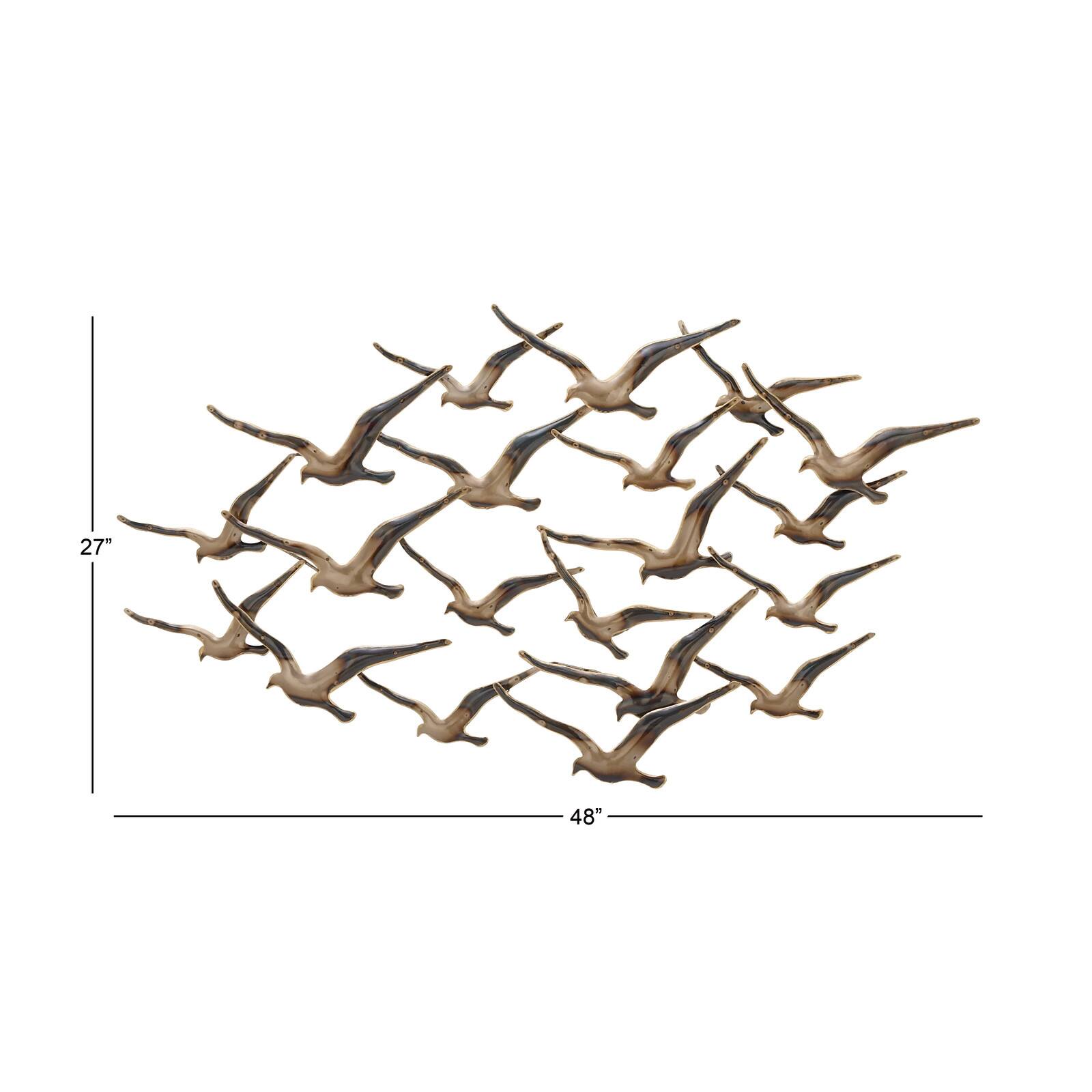 Gold Iron Coastal Birds Wall Décor