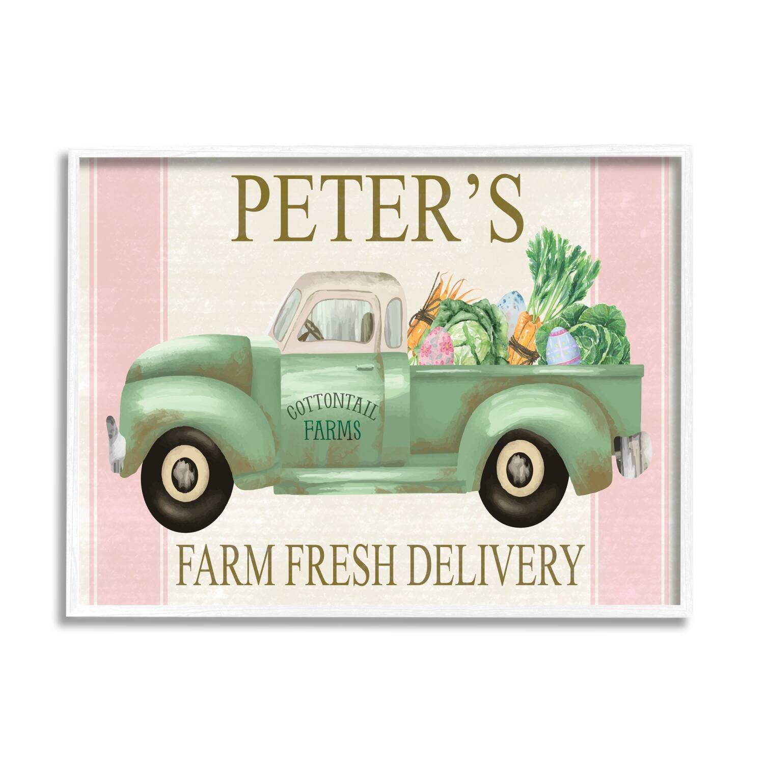 Stupell Industries Farm Fresh Delivery Sign Rustic Countryside Vegetables Framed Giclee Art