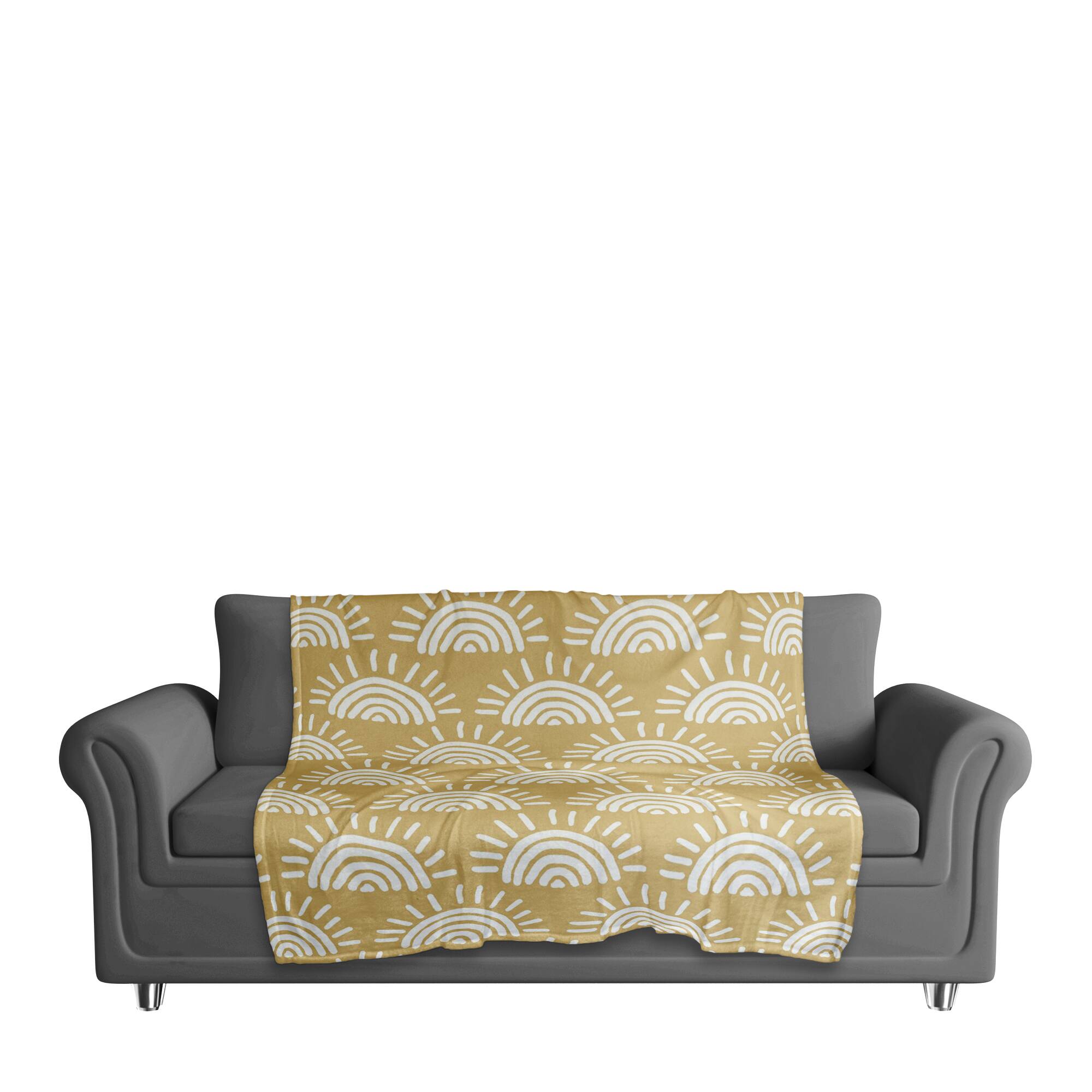 Sun Pattern Coral Fleece Blanket
