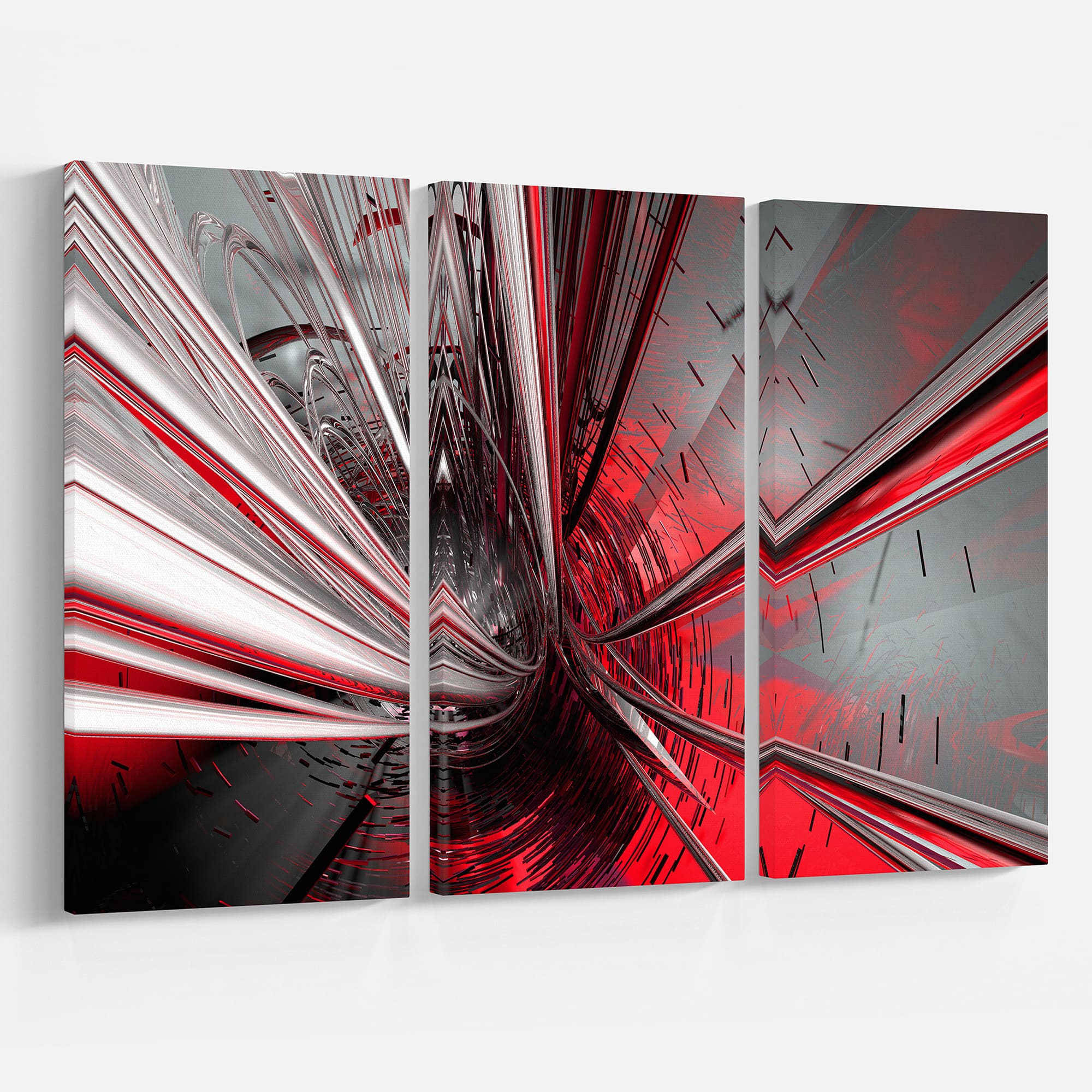 Designart - Fractal 3D Deep into Middle - Abstract Canvas Art Print
