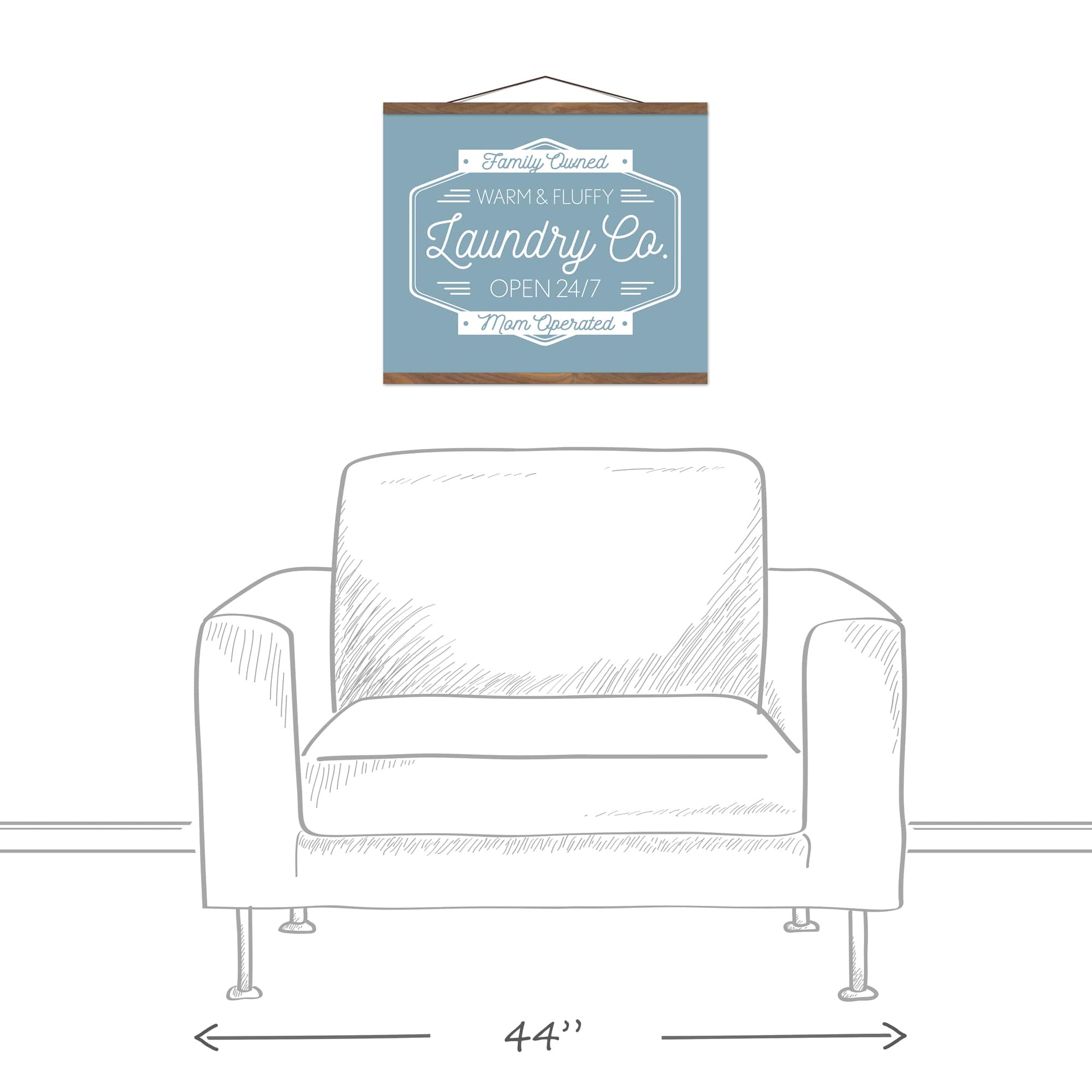 Laundry Co. 20" x 16" Teak Hanging Canvas