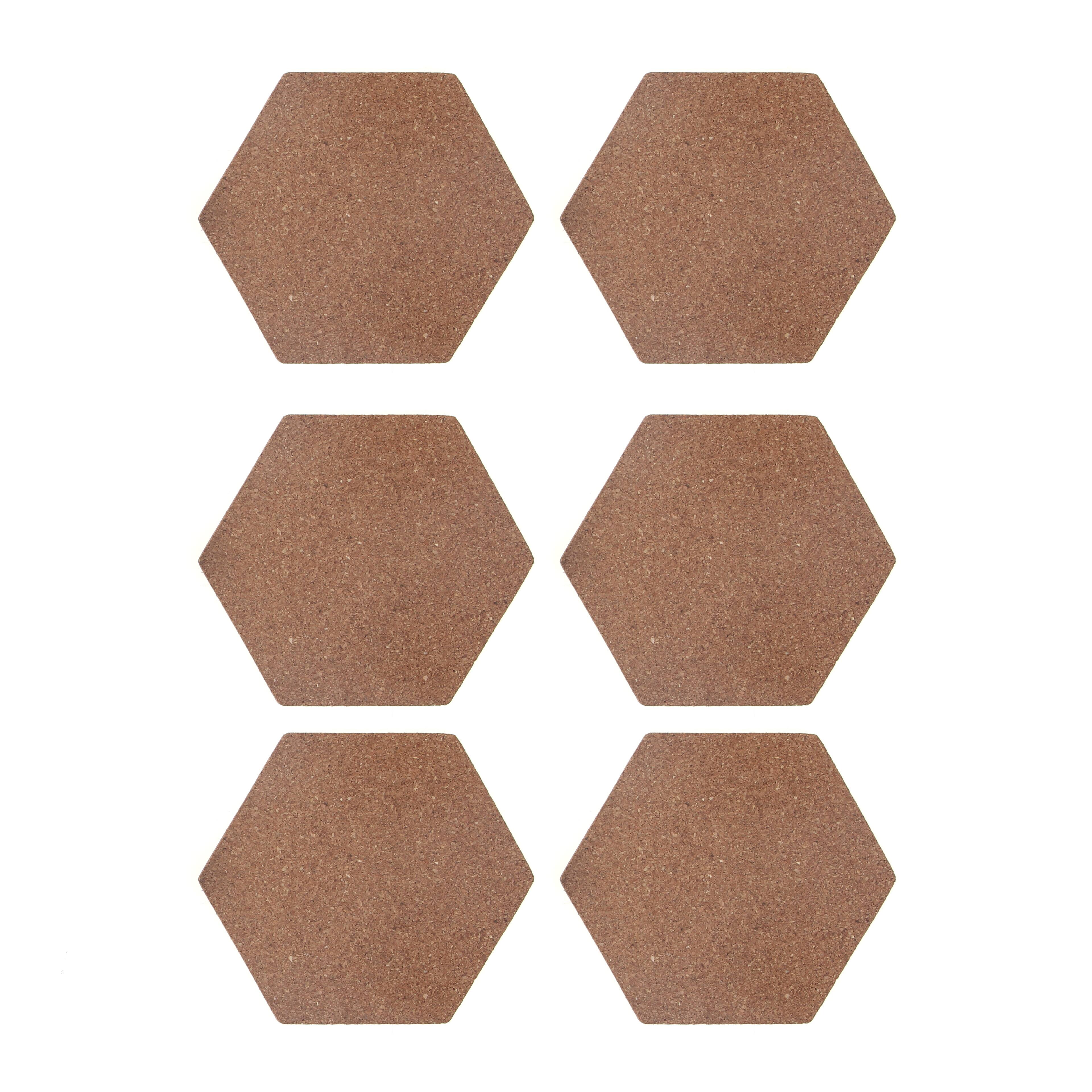 18 Packs: 6 ct. (108 total) 4" Hexagon Cork Coasters by Make Market®