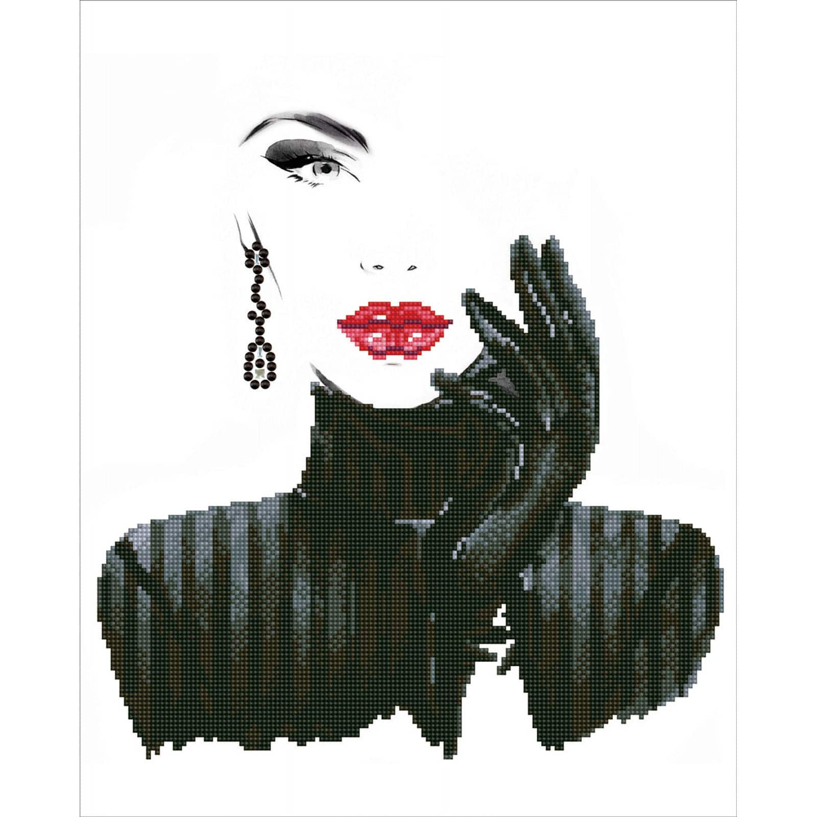 Diamond Dotz® Intermediate Lady in Black Diamond Painting Kit