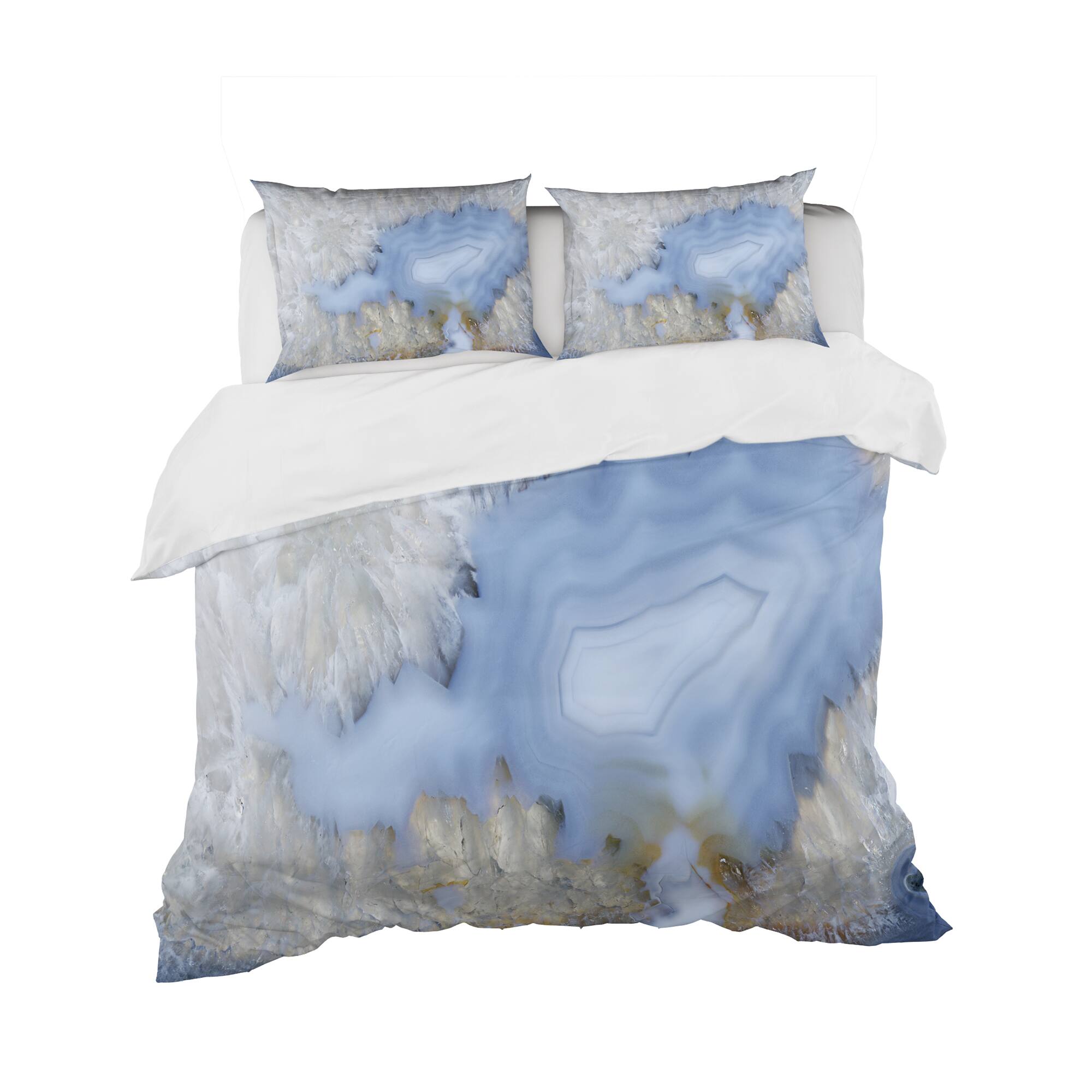 Designart 'Blue agate' Stone Bedding Set - Duvet Cover & Shams