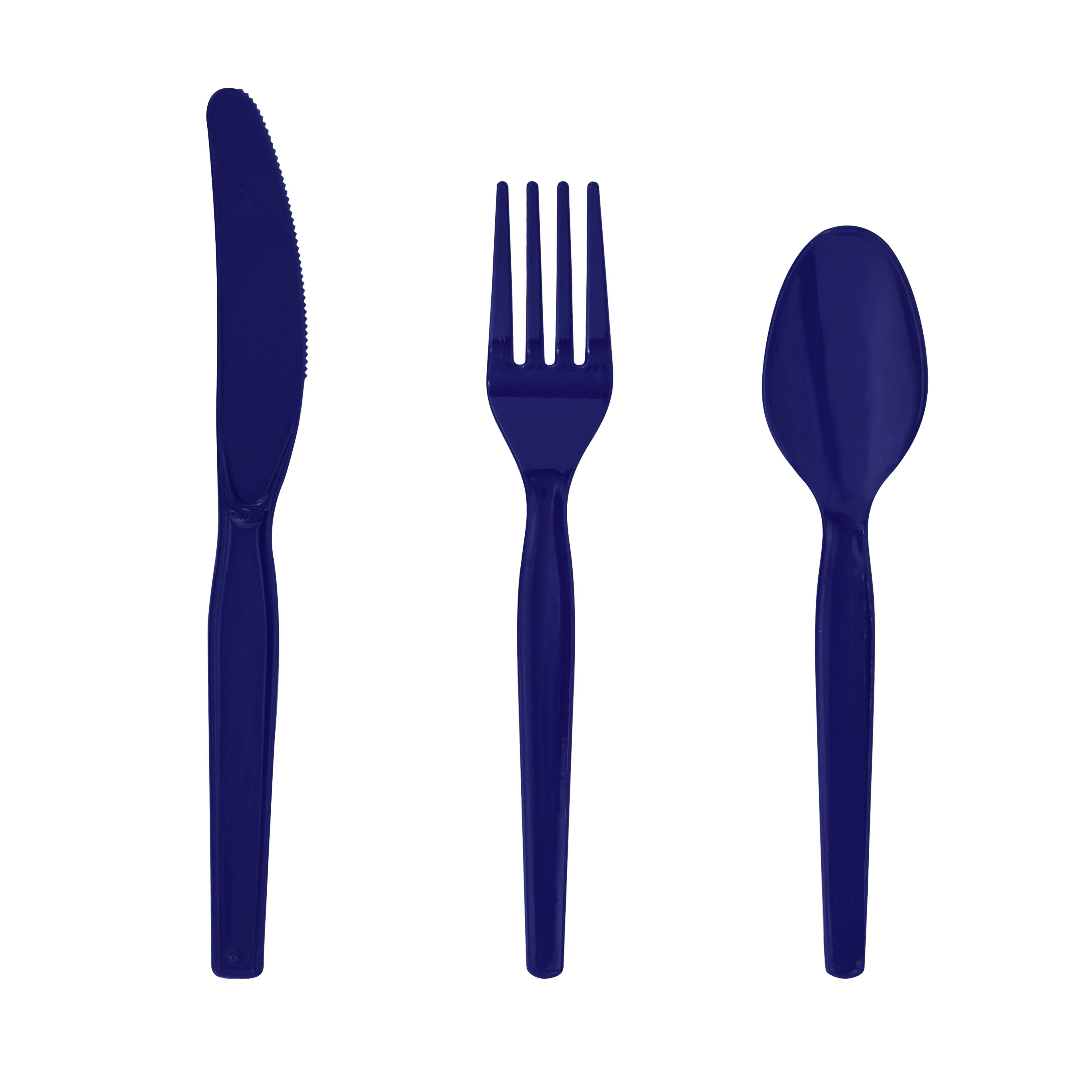 Modern Coast Blue Plastic Cutlery Set by Celebrate It™