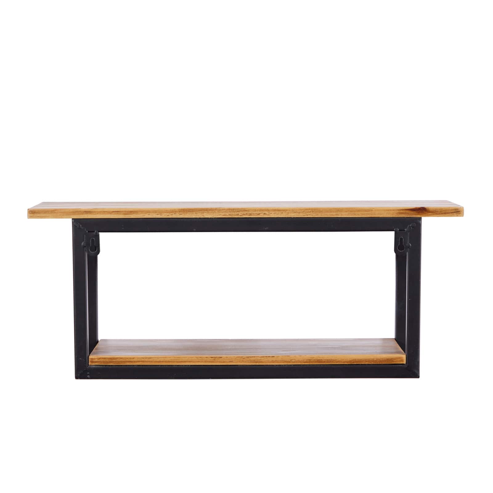 Brown Metal Industrial Wall Shelf Set