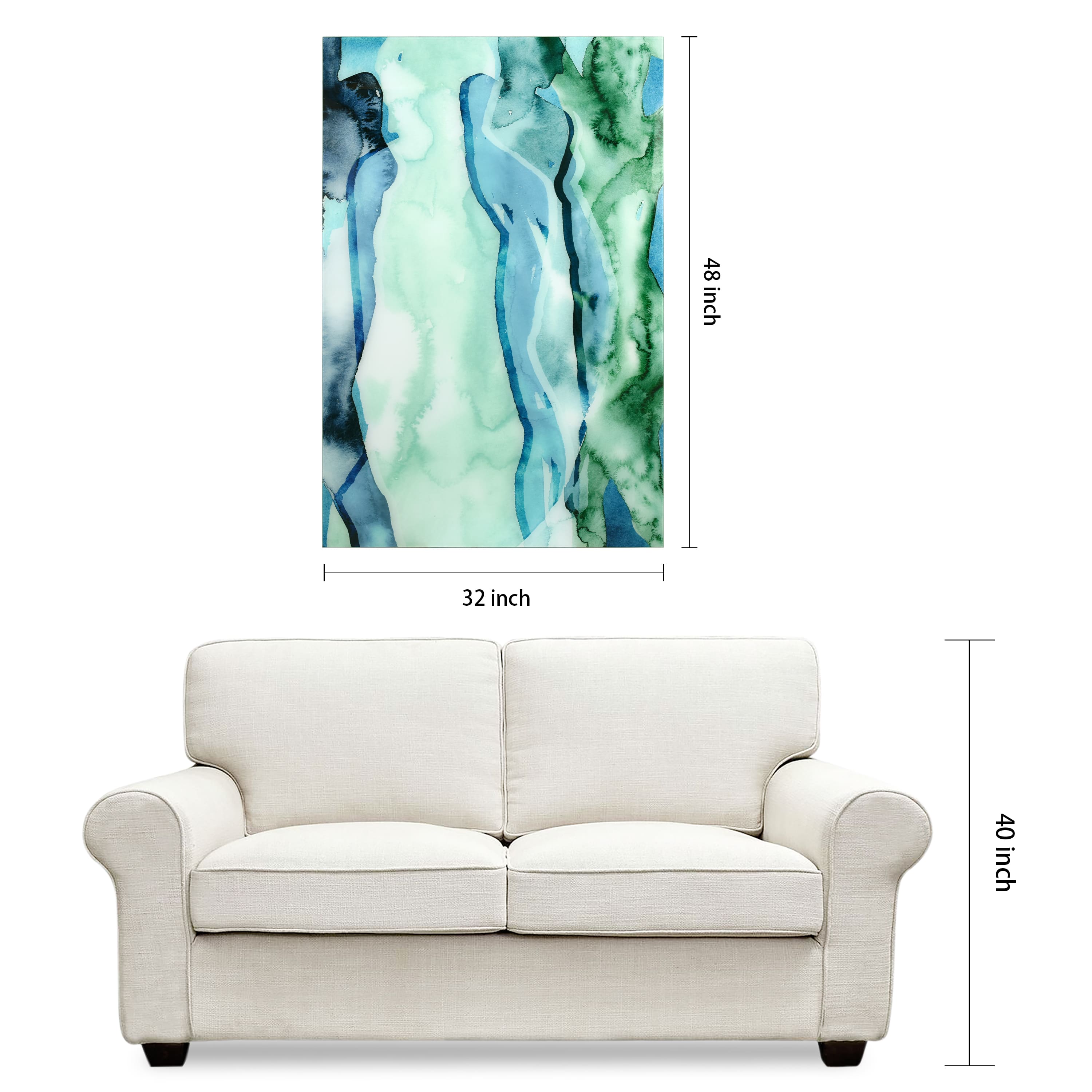 Empire Art Direct 48" x 32" Water Women I Frameless Free Floating Tempered Glass Wall Art