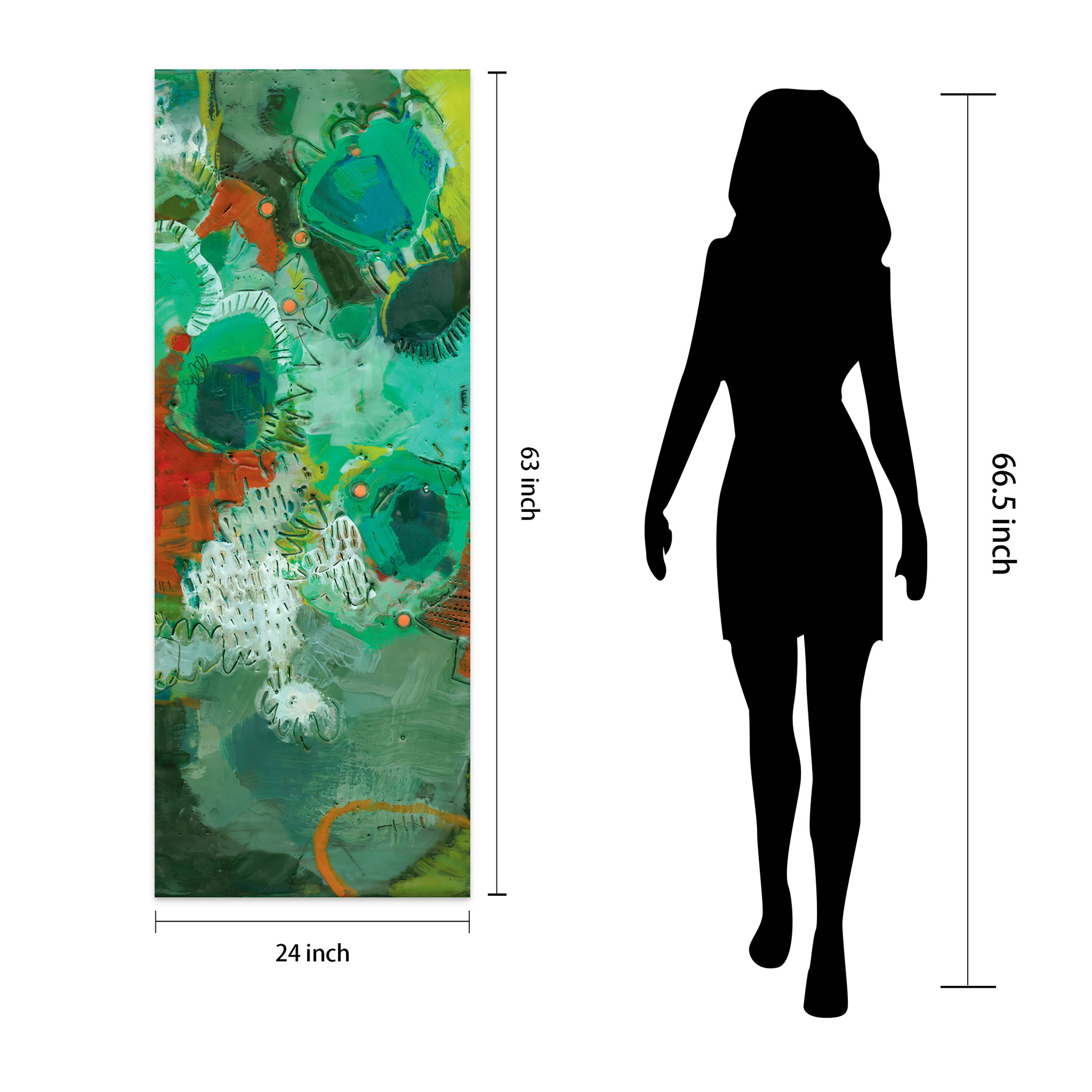 Empire Art Direct 63" x 24" Lolly II Frameless Free Floating Reverse Tempered Art Glass Wall Art